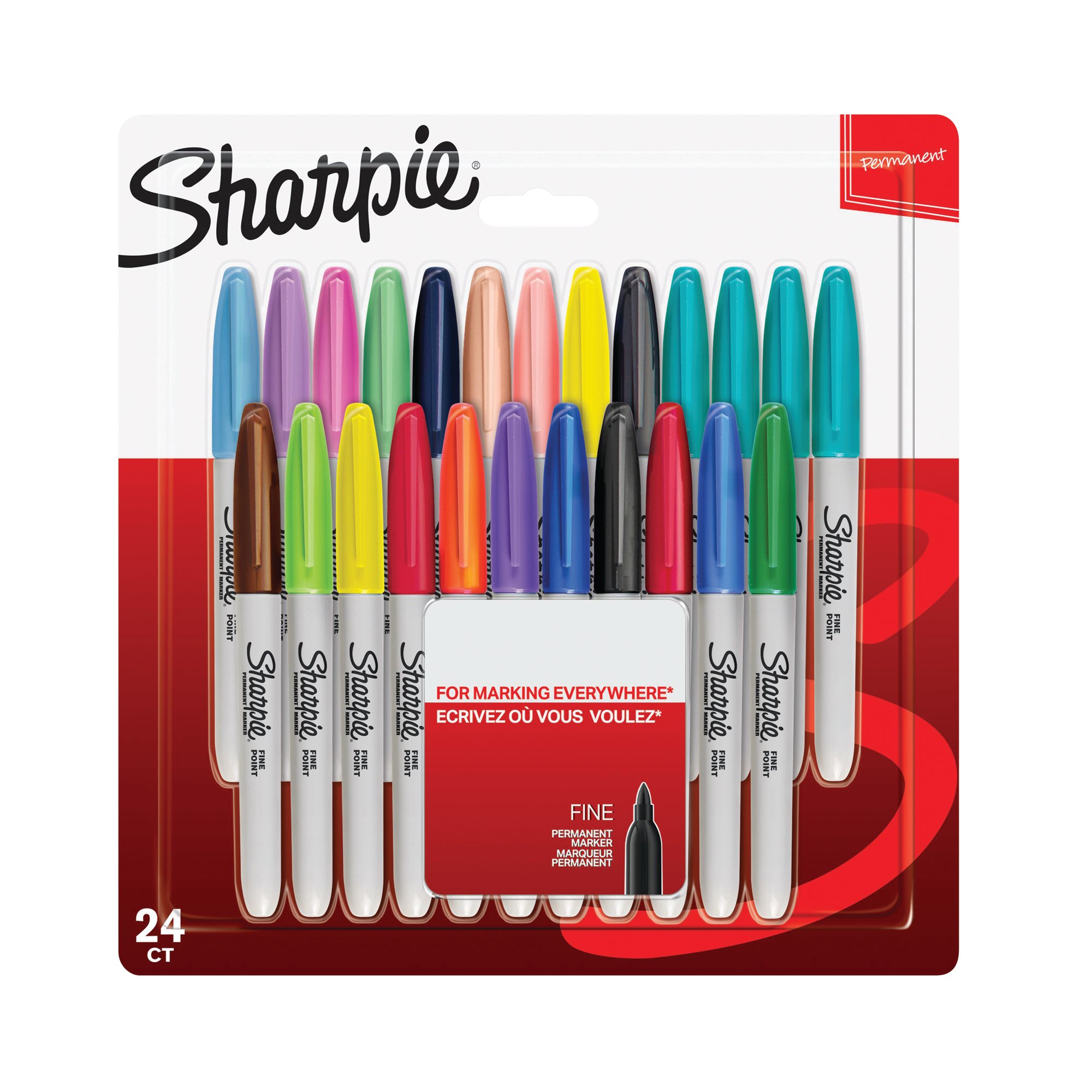 SHARPIE FINE MARKER ASTD PK24