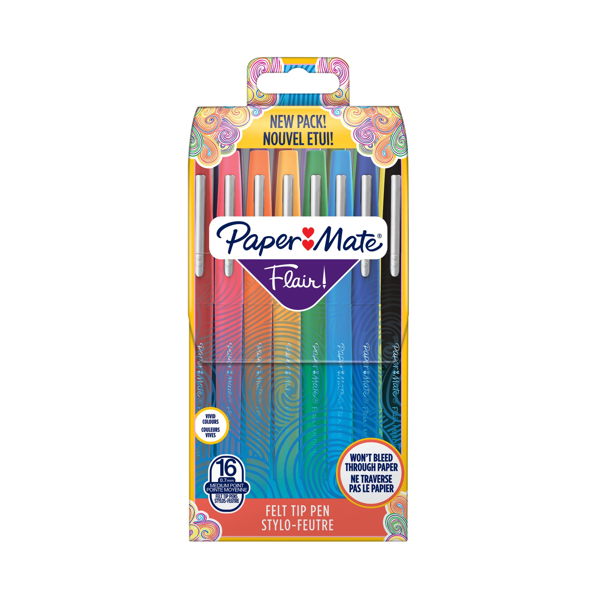 PAPERMATE FLAIR FIBRE TIP ASST PK16