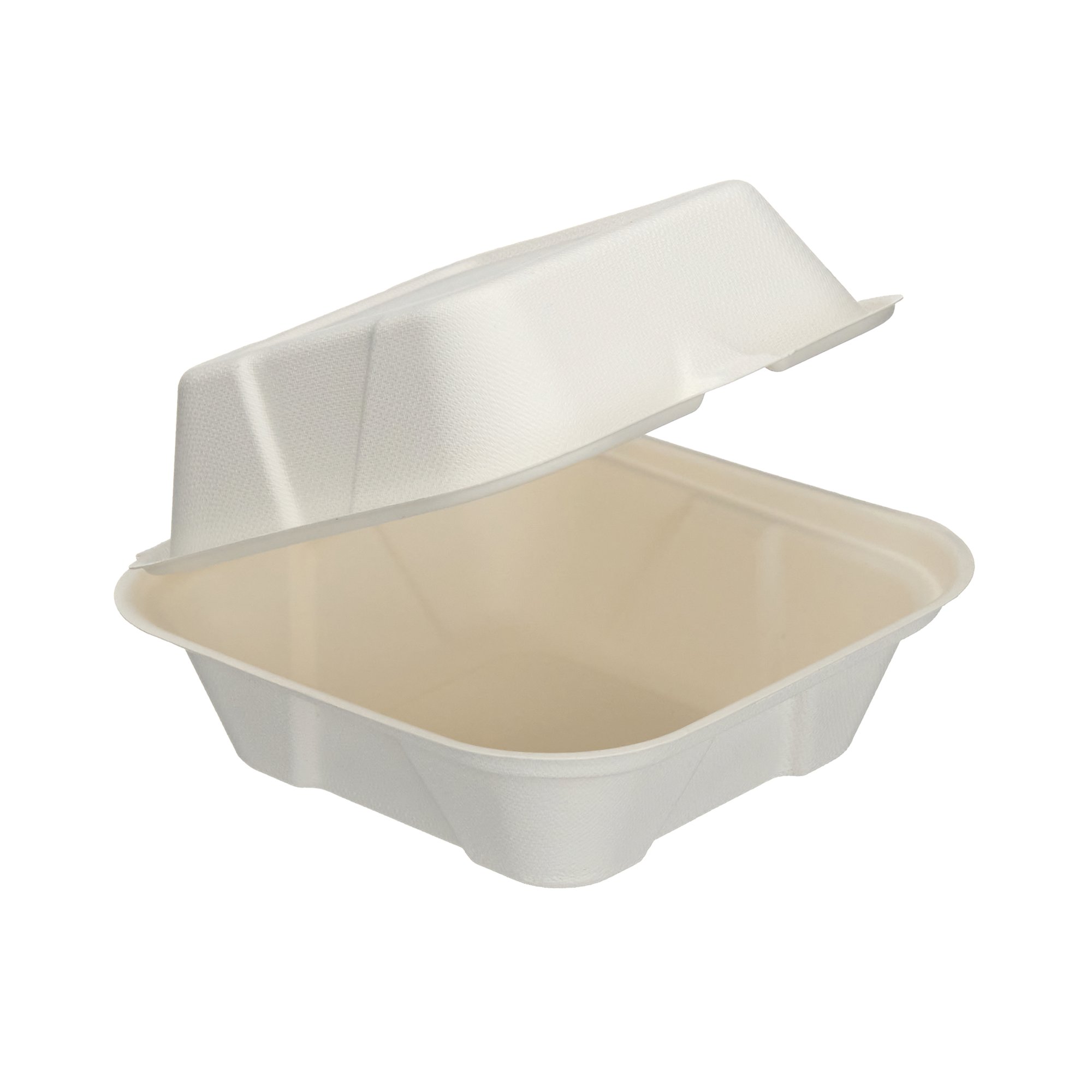 BAGASSE BURGER BOX SQUARE 6IN PK500