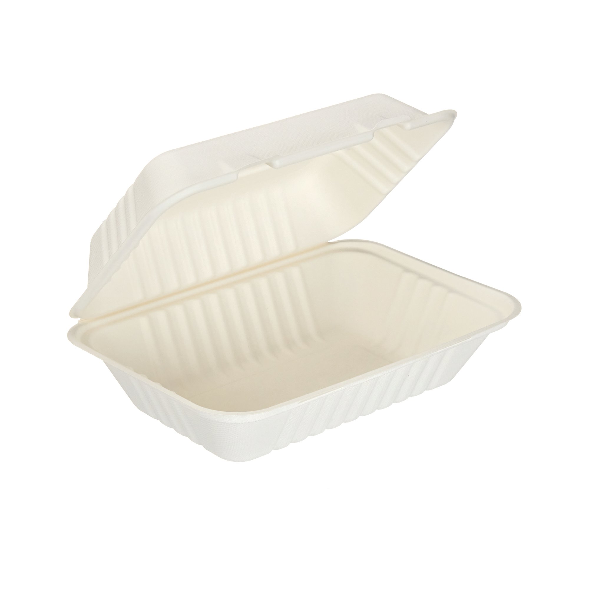 BAGASSE CLAMSHELL MEALBX 9X6IN PK250