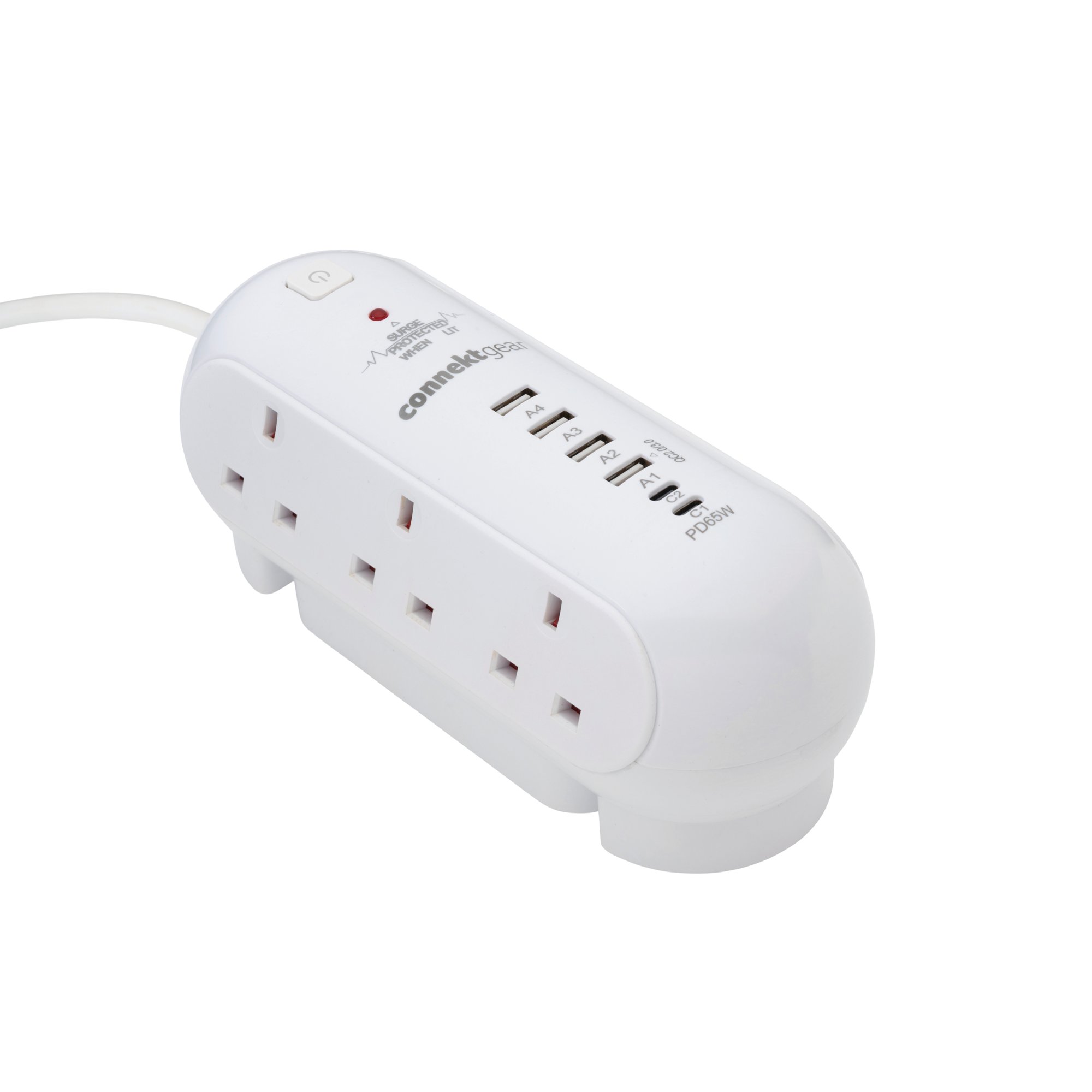 2M 6 WAY SURGE PROTECTOR USBA/C