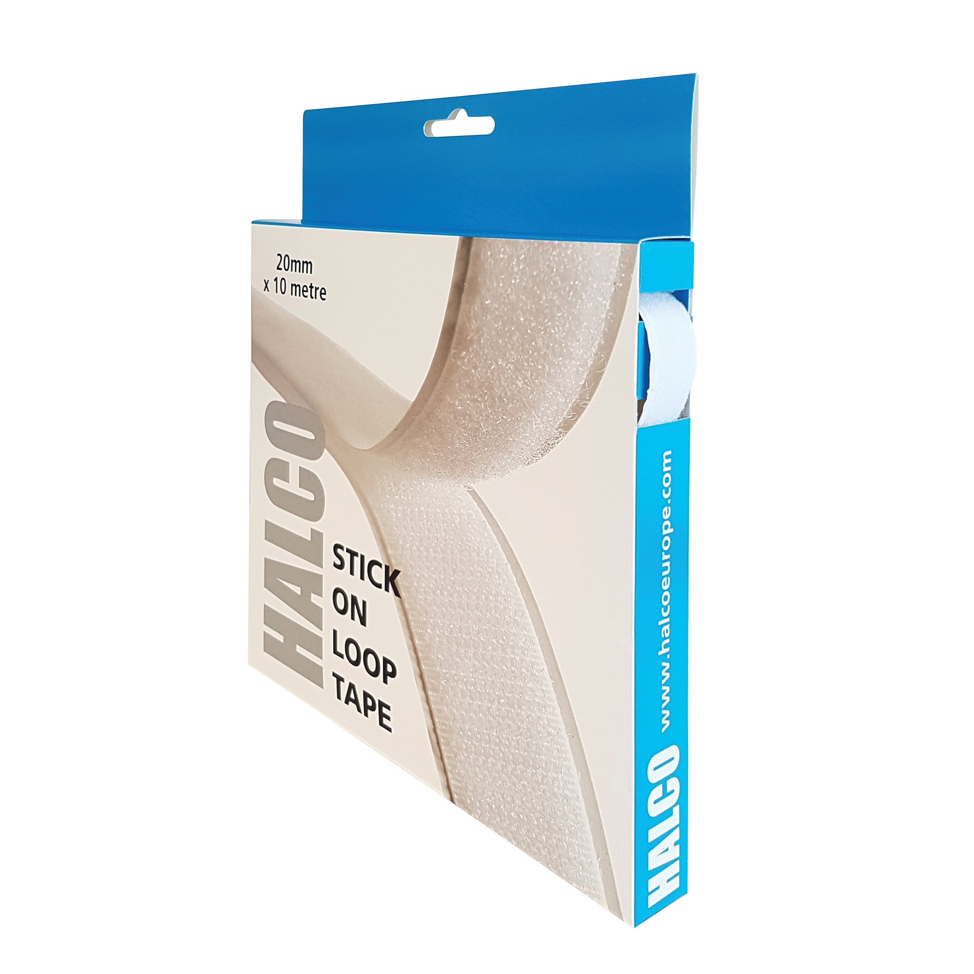 HALCO STICK LOOP ROLL 20MMX10M WHT