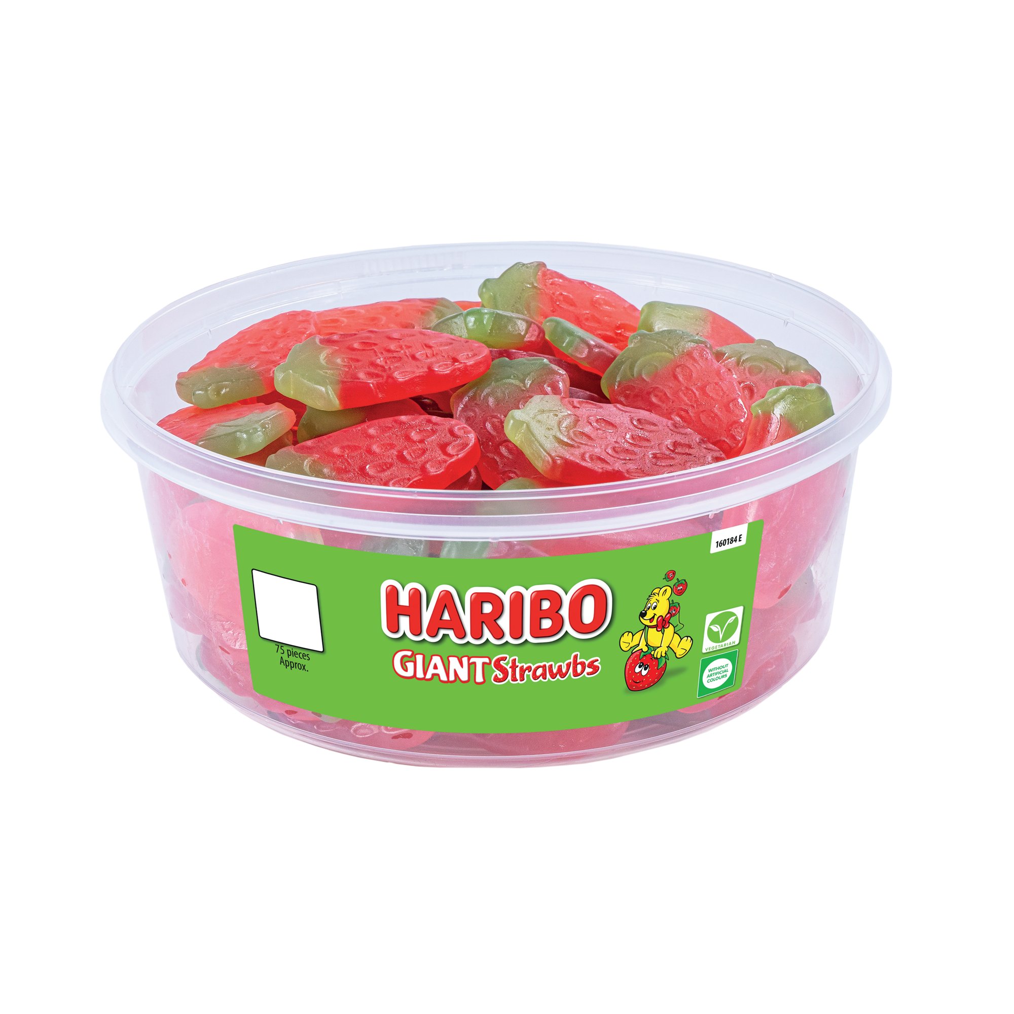 HARIBO GIANT STRAWBS 825G TUB