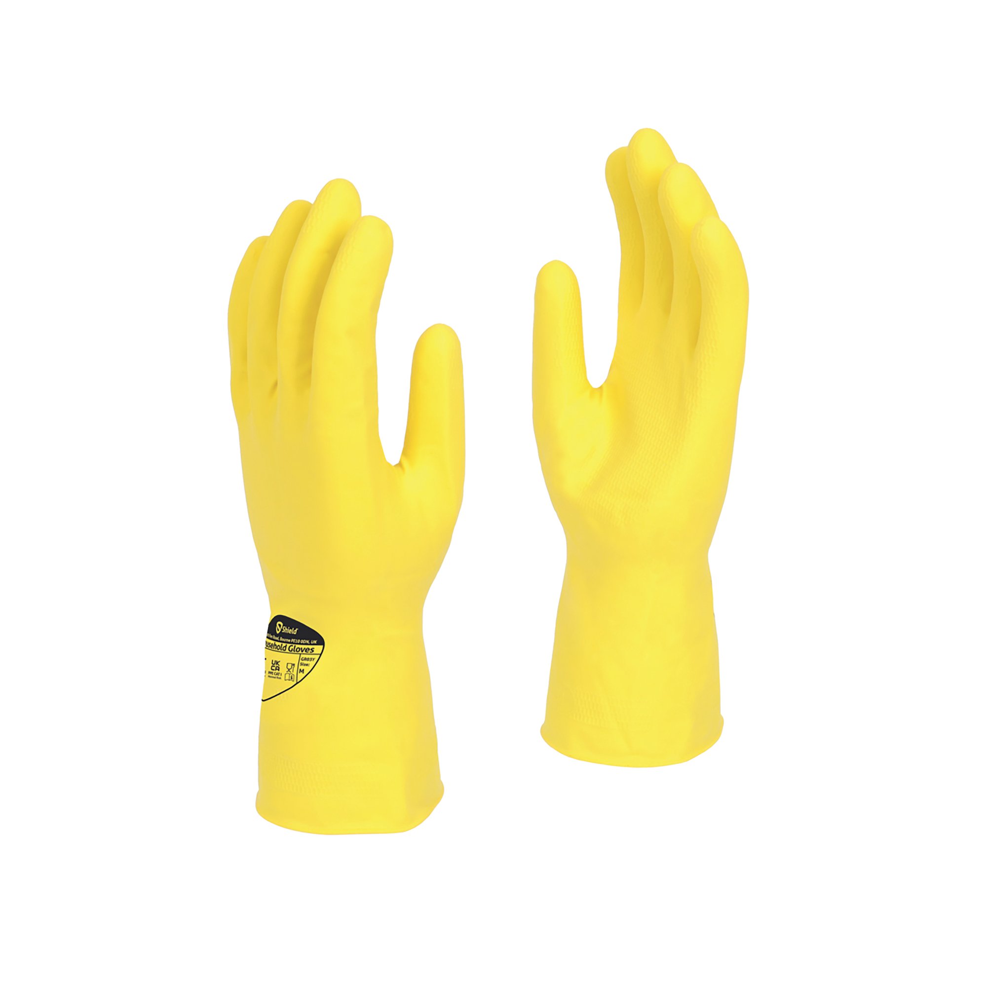 LATEX RUBBER HHD GLOVE L YELLOW PK12