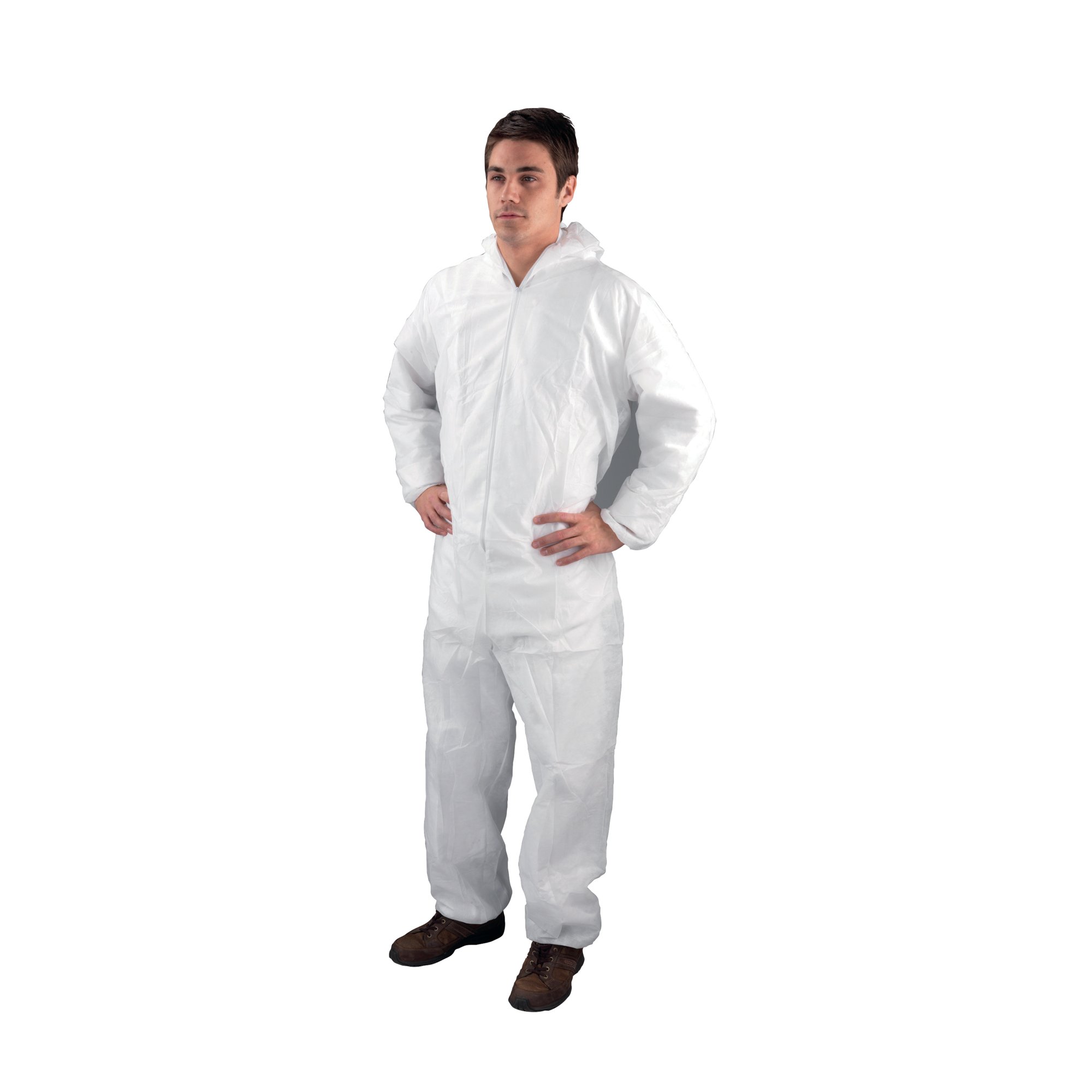 SINGLE USE NON WOVEN M COVERALL WHT