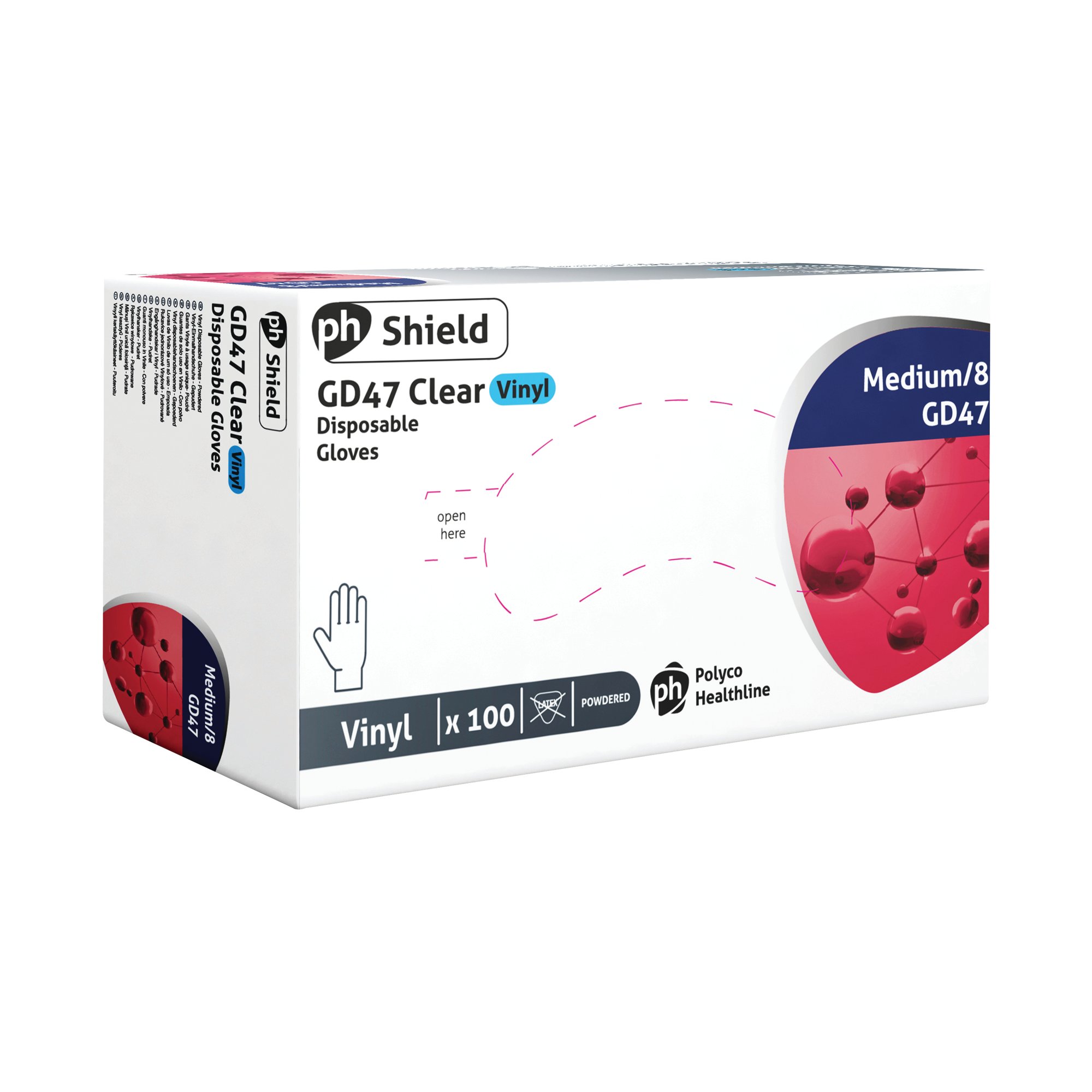 SHIELD PWDR VINYL GLOVES M P100 GD47