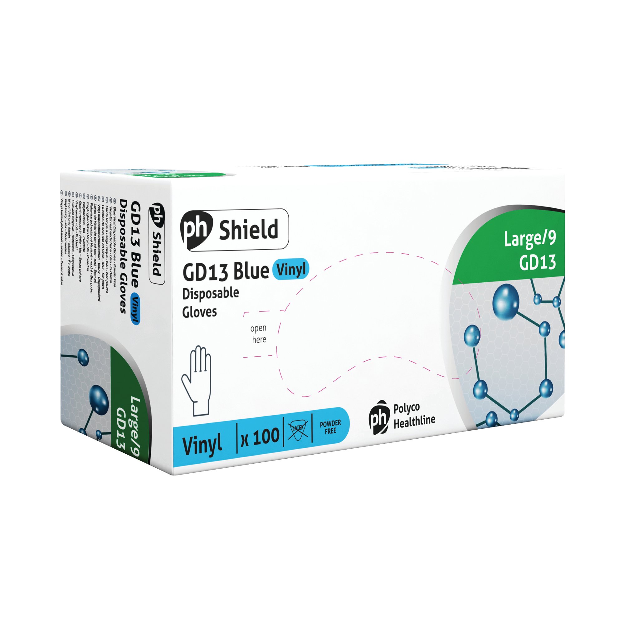 SHIELD PF VINYL GLOVES LARGE PK100