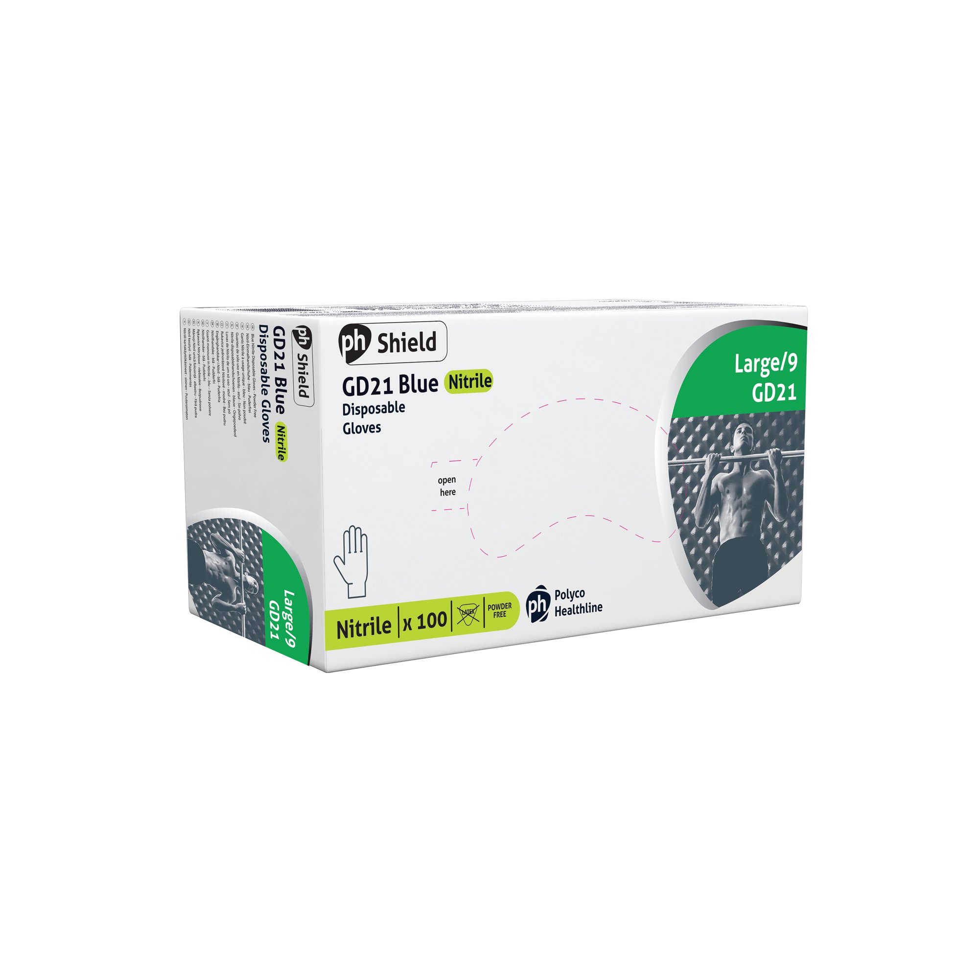 SHIELD NITRILE DISB GLOVES LG PK100