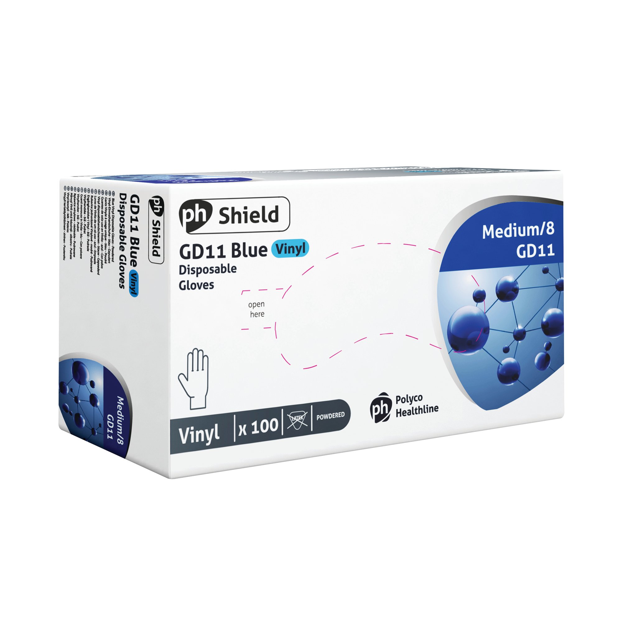 SHIELD PWDR VINYL GLOVES M P100 GD11