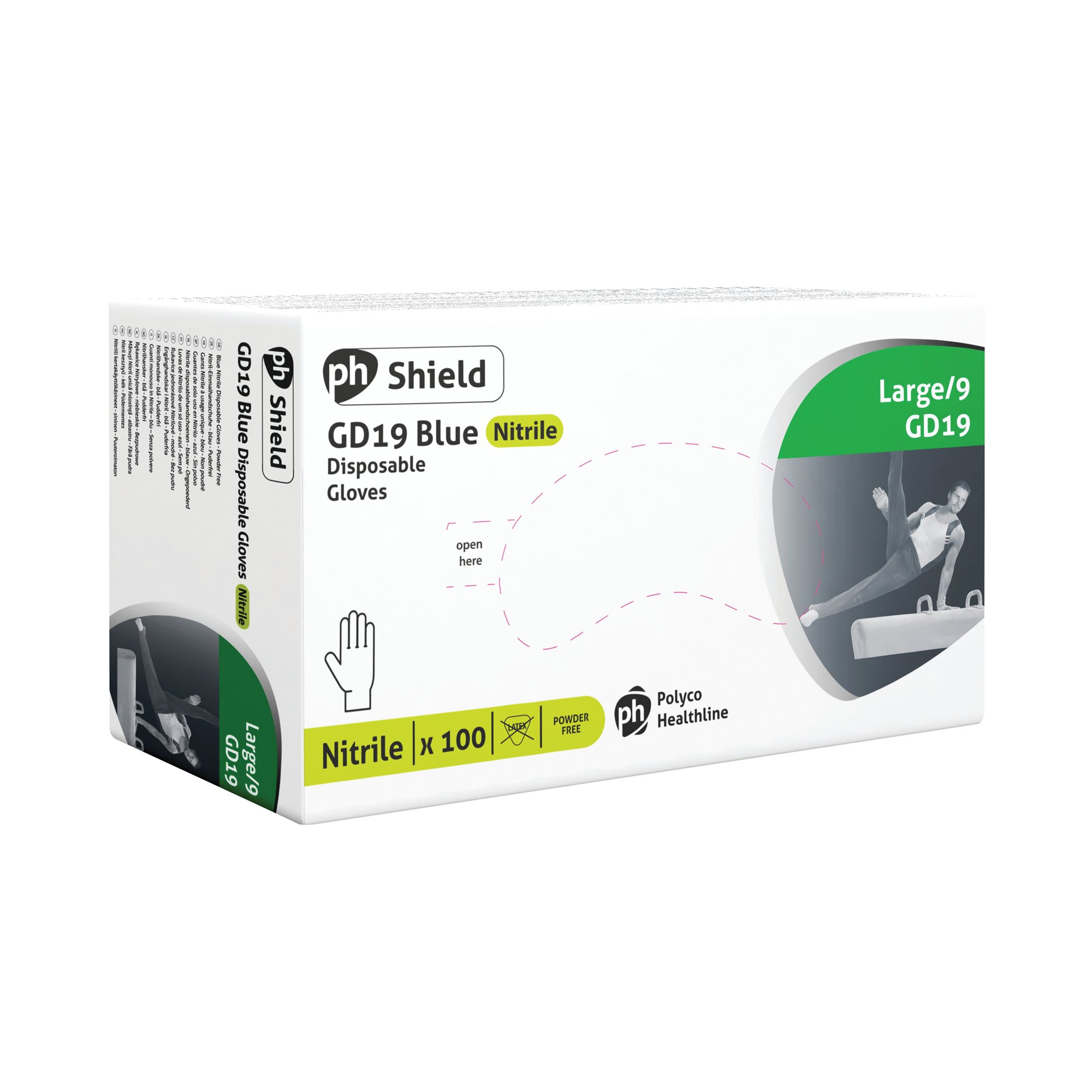 SHIELD PF NITRILE GLOVES L P100 GD19