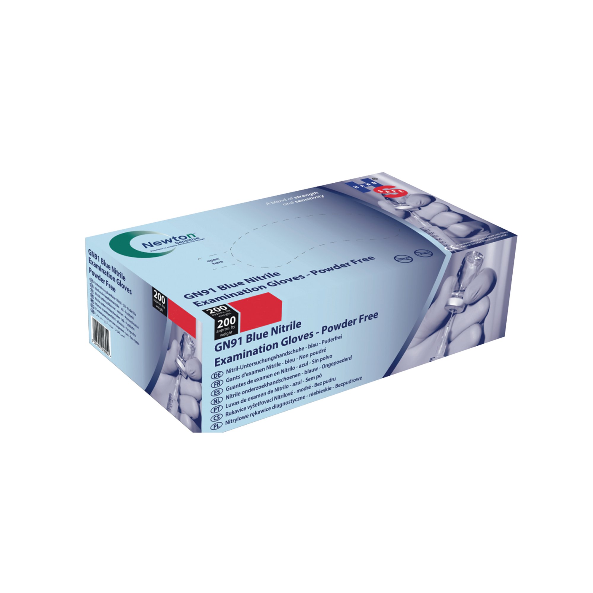 HANDSAFE NITRILE PF GLOVES MED PK200
