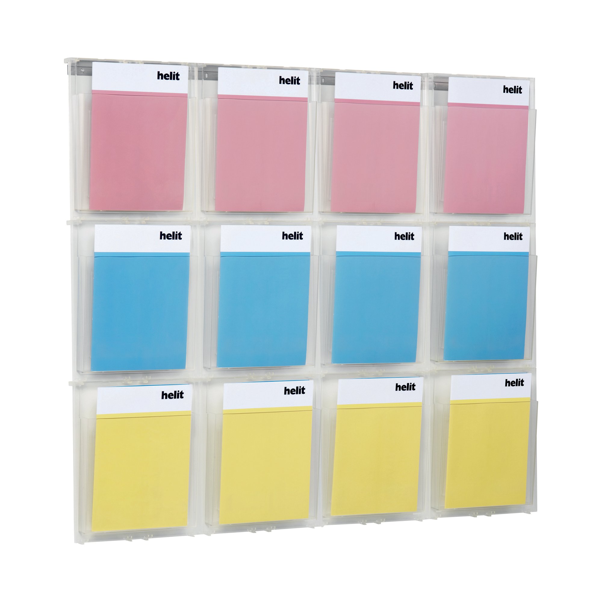 HELIT WALL DISPLAY 12XA4 POCKETS CLR