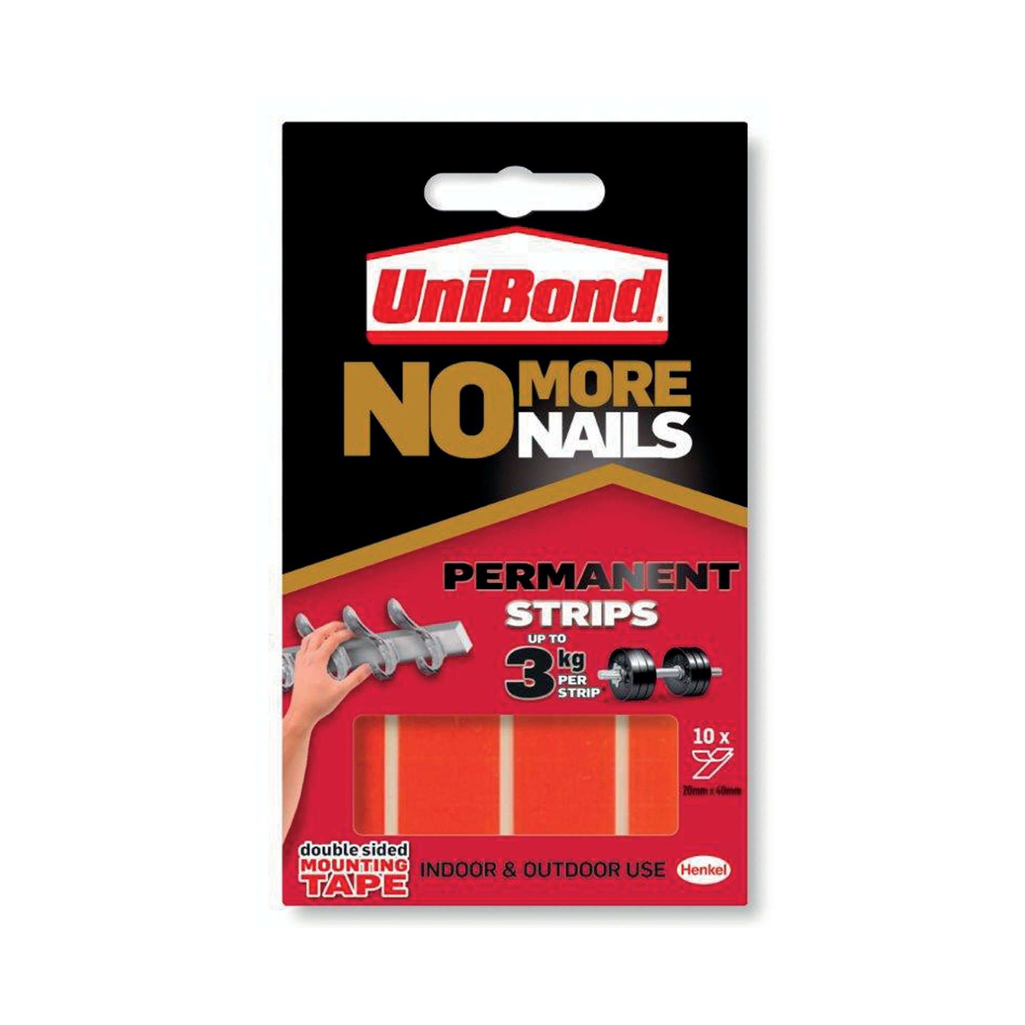 NO MORE NAILS PERM ADH STRP RED PK10