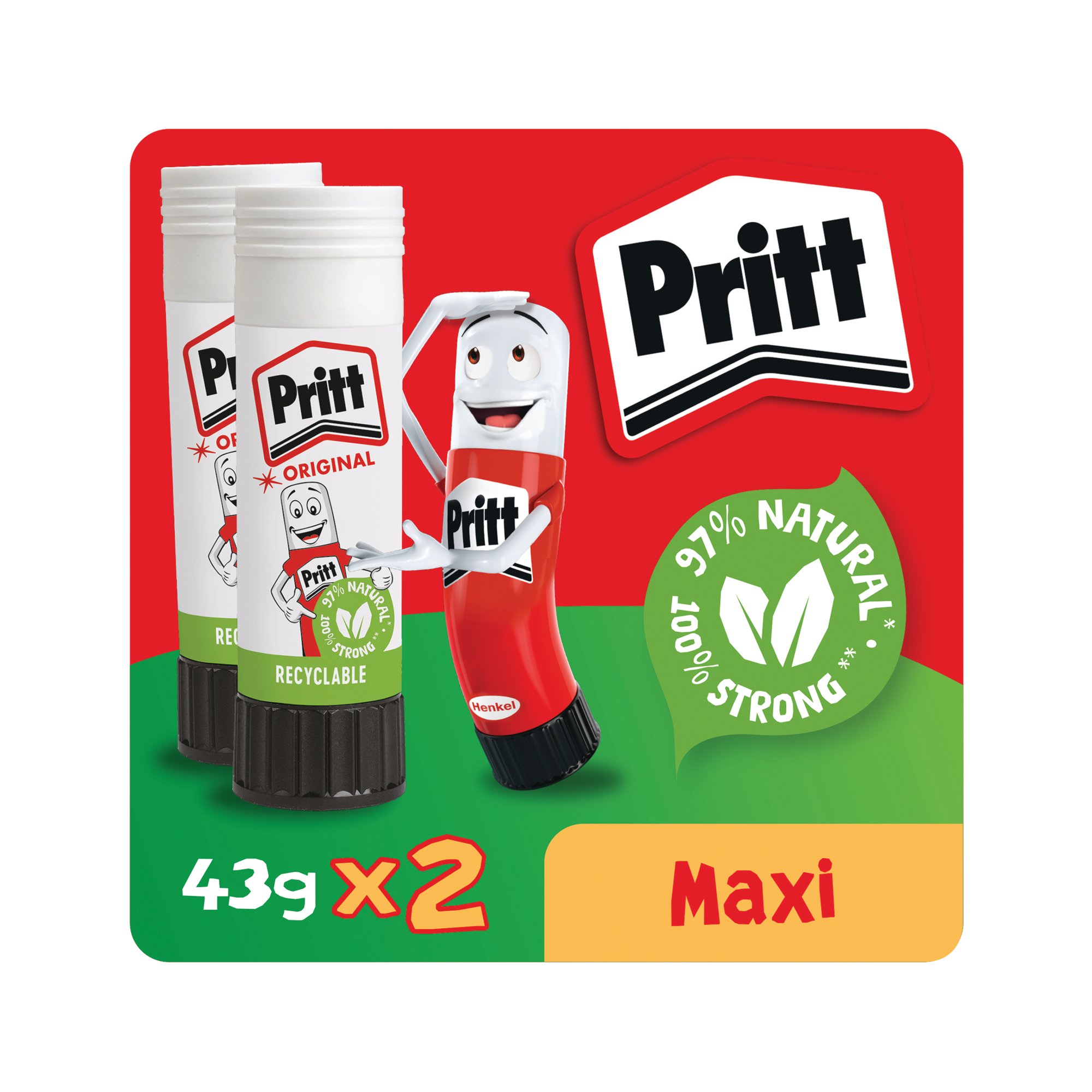 PRITT STICK GLUE STICK 43G PK2