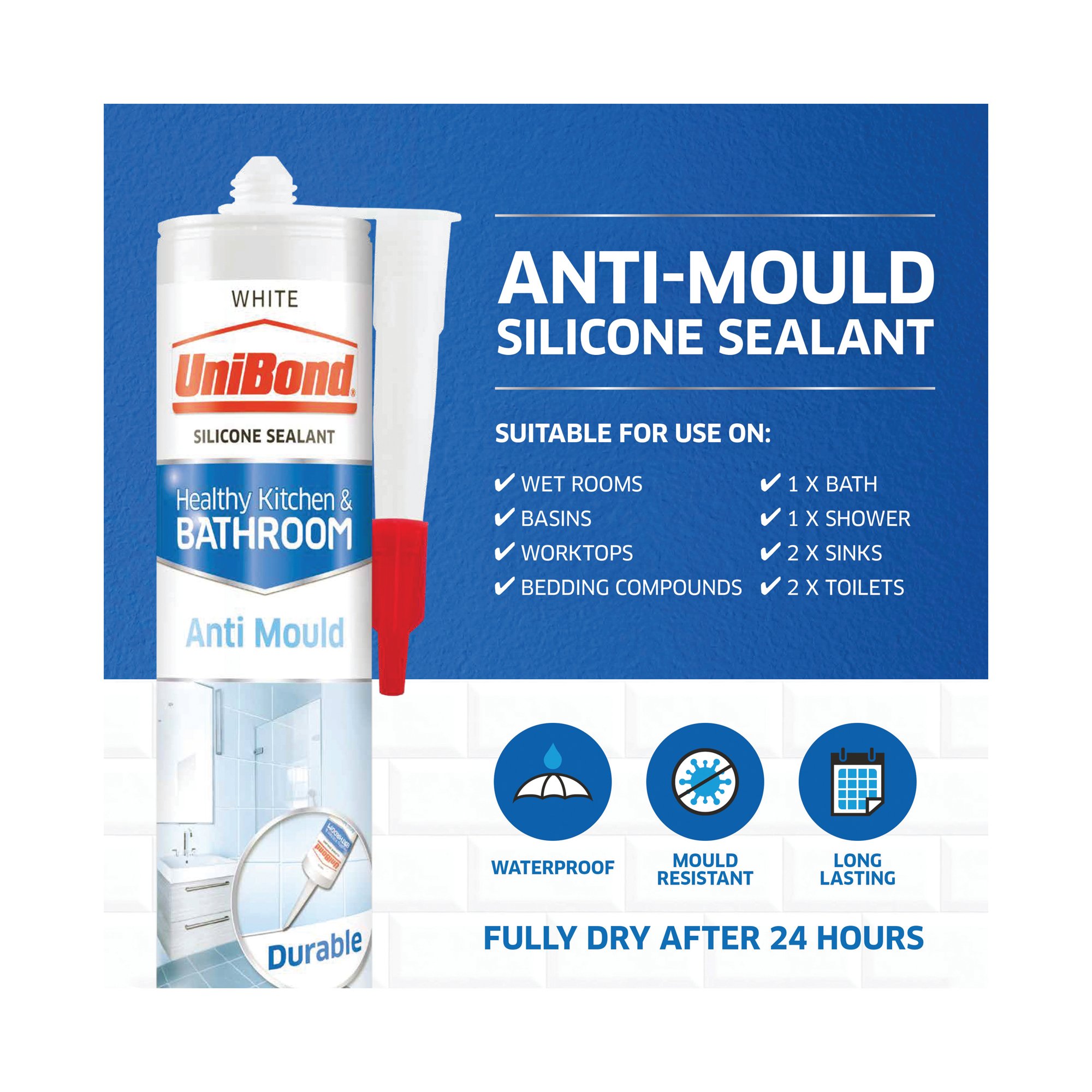 UNIBOND KITCHEN/BTHROOM SEALANT 274G