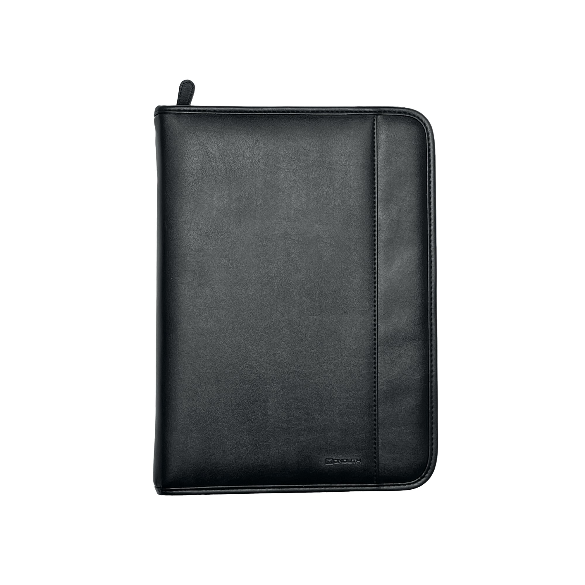 LEATHER LOOK ZIP RING BINDER A4 BLK