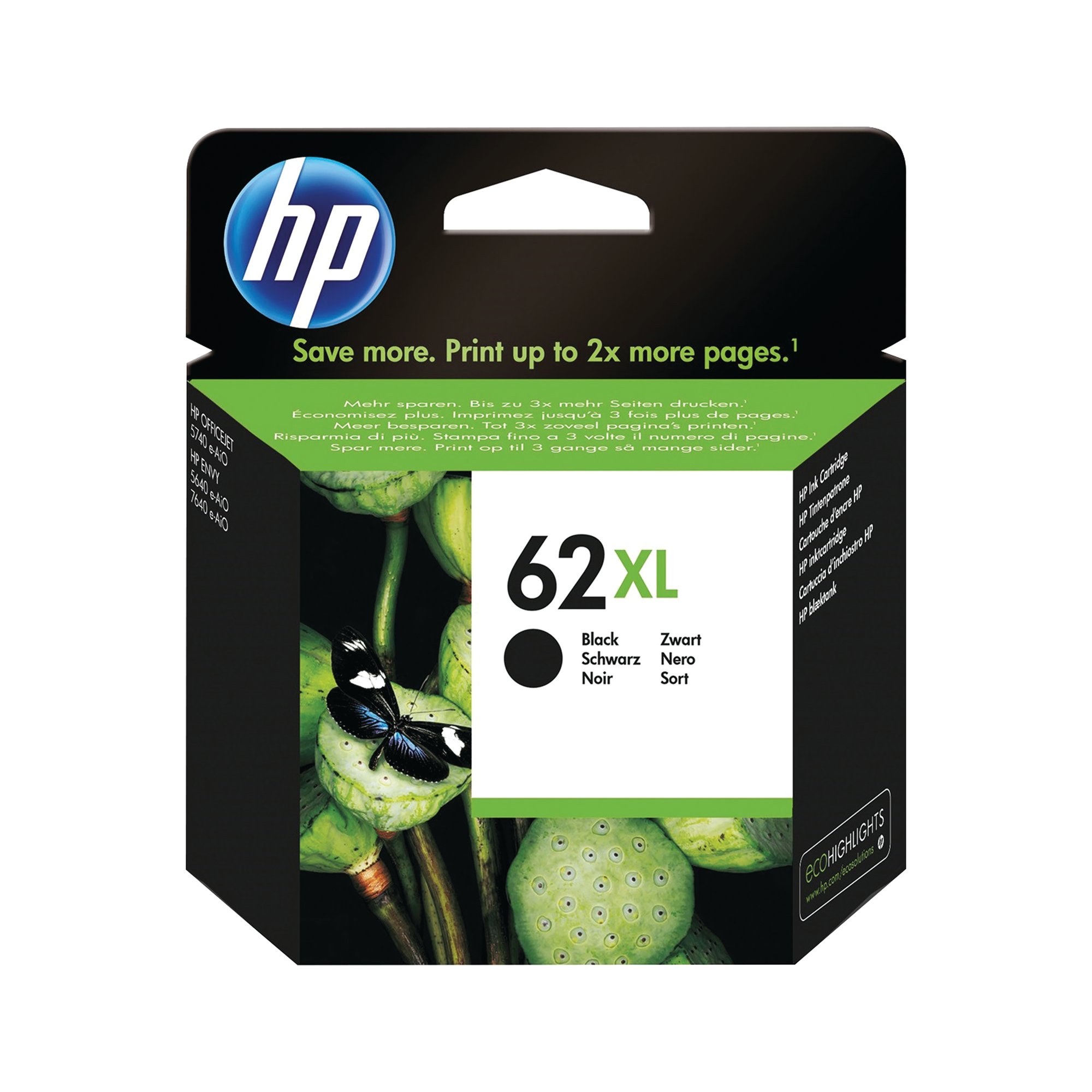 HP 62XL INK CARTRIDGE HIGH YIELD BLK