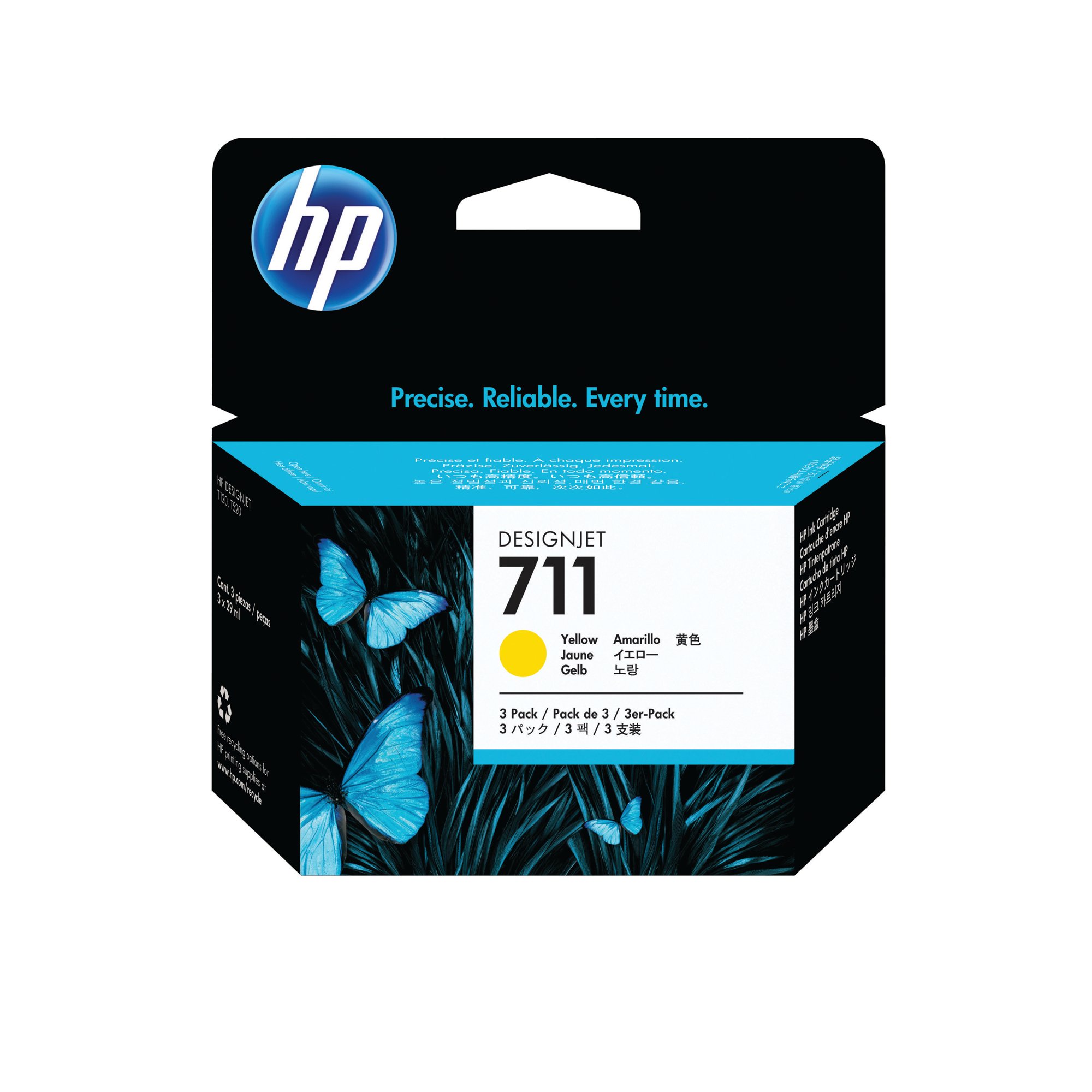 HP 711 YELLOW INK CART CZ136A PK3