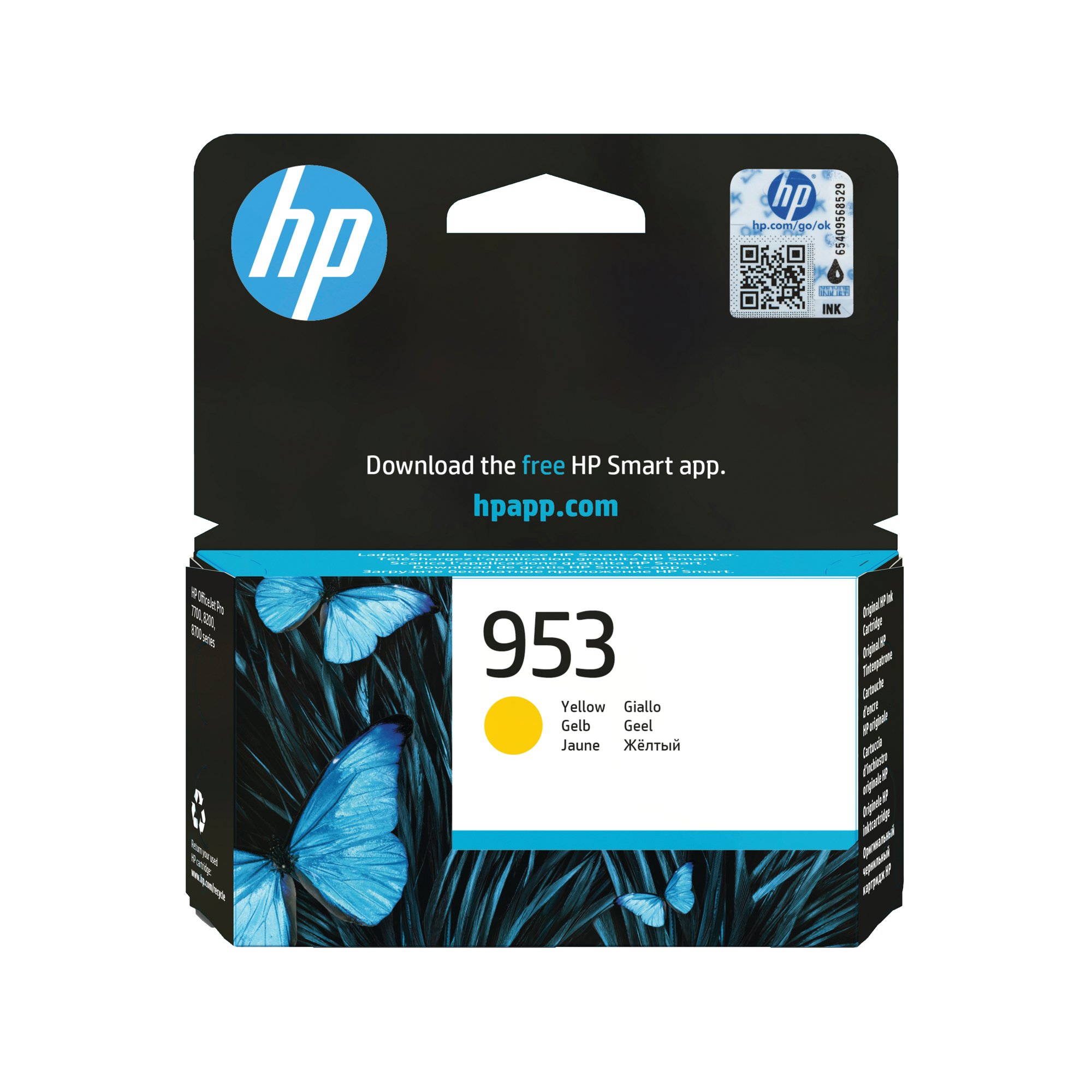 HP 953 ORIGINAL INK CART YLW F6U14AE
