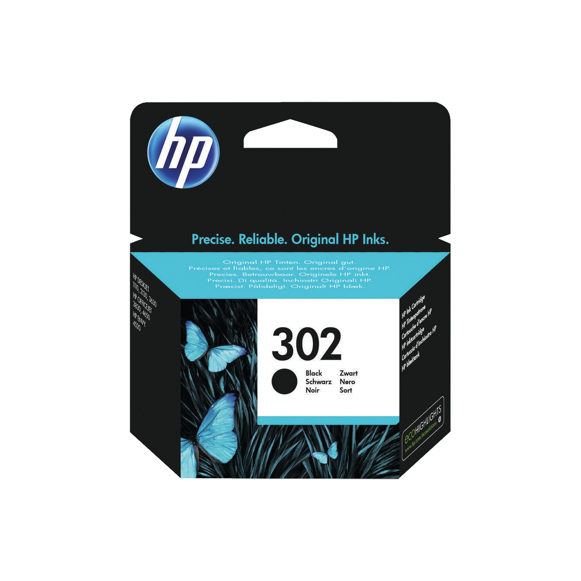 HP 302 INK CARTRIDGE BLACK F6U66AE