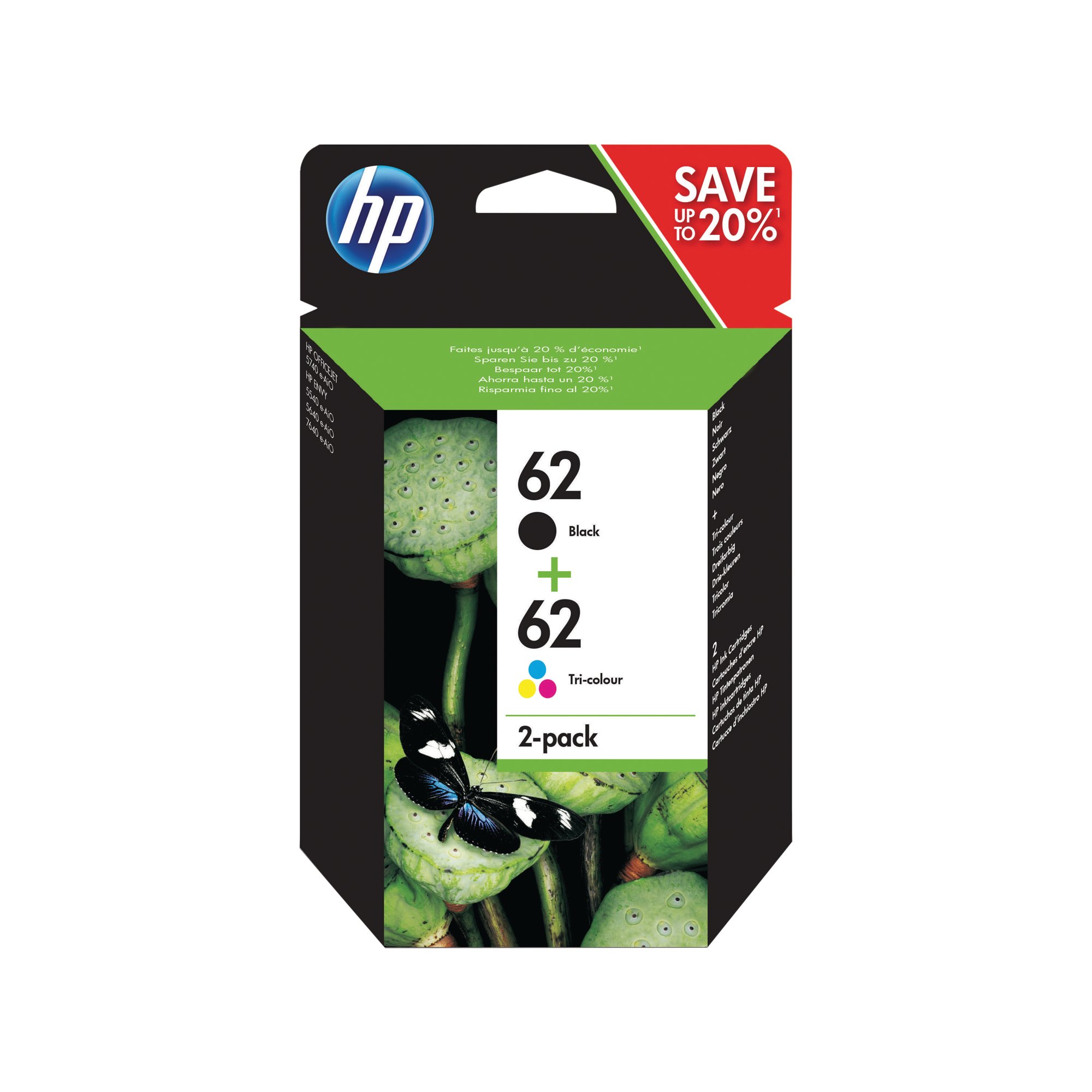 OEM HP 62 N9J71AE BLACK AND COLOUR INK