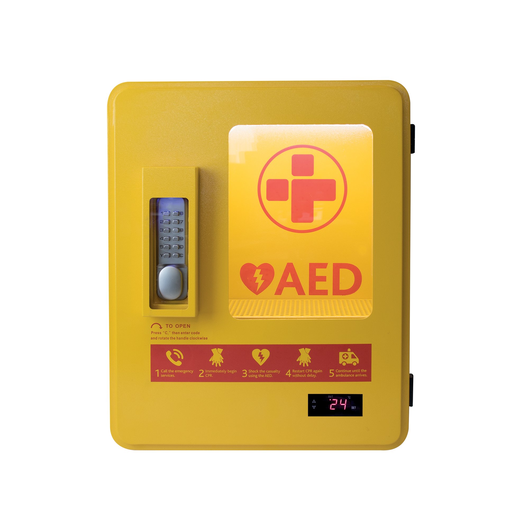 AED ALARMED OUTDOOR HEATED CABINET