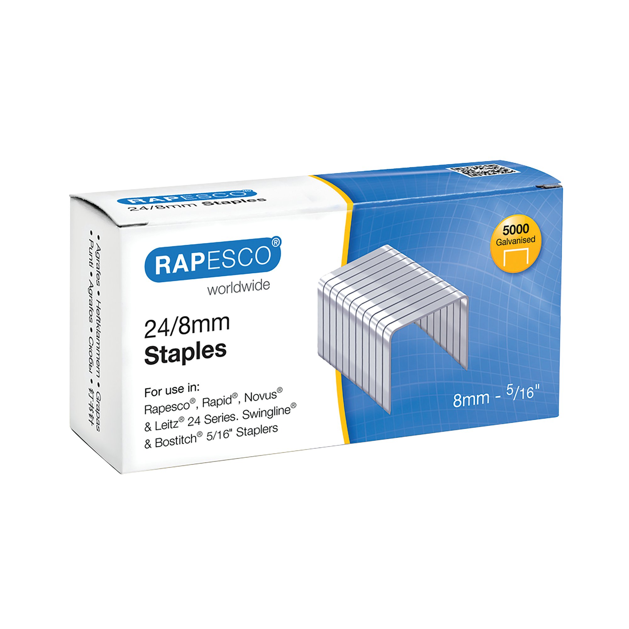 RAPESCO NO 24/8 MTL 8 STAPLES PK5000