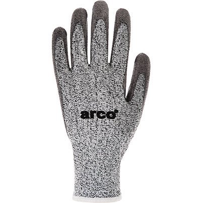 GRIP LIGHT GREY PU GLOVES 8 PK12