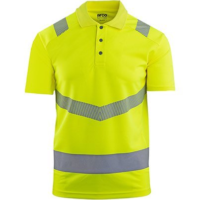 YELLOW HI-VIS POLO SHIRT L