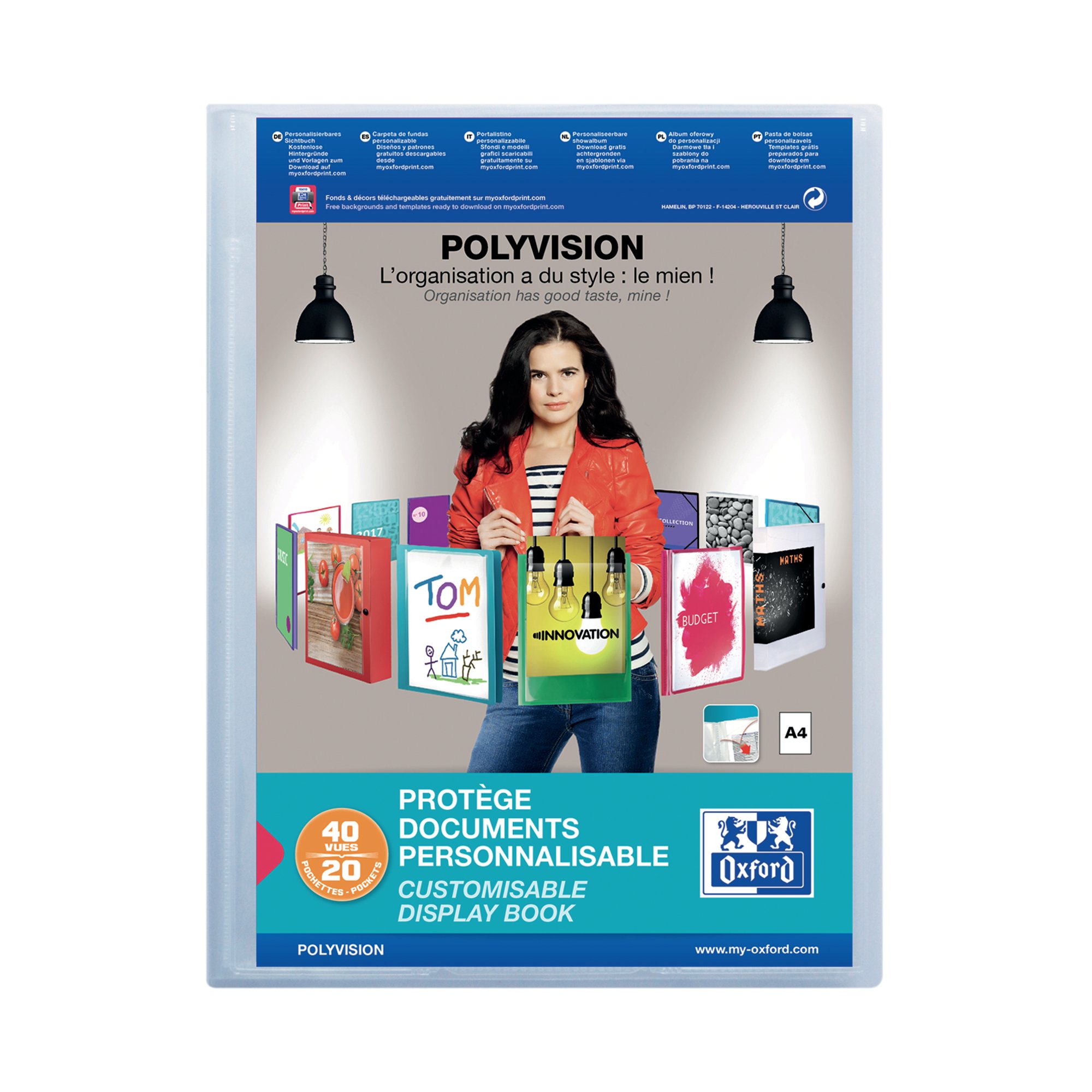 OXFORD DISPLAY BK 20PKT A4 PP CLR