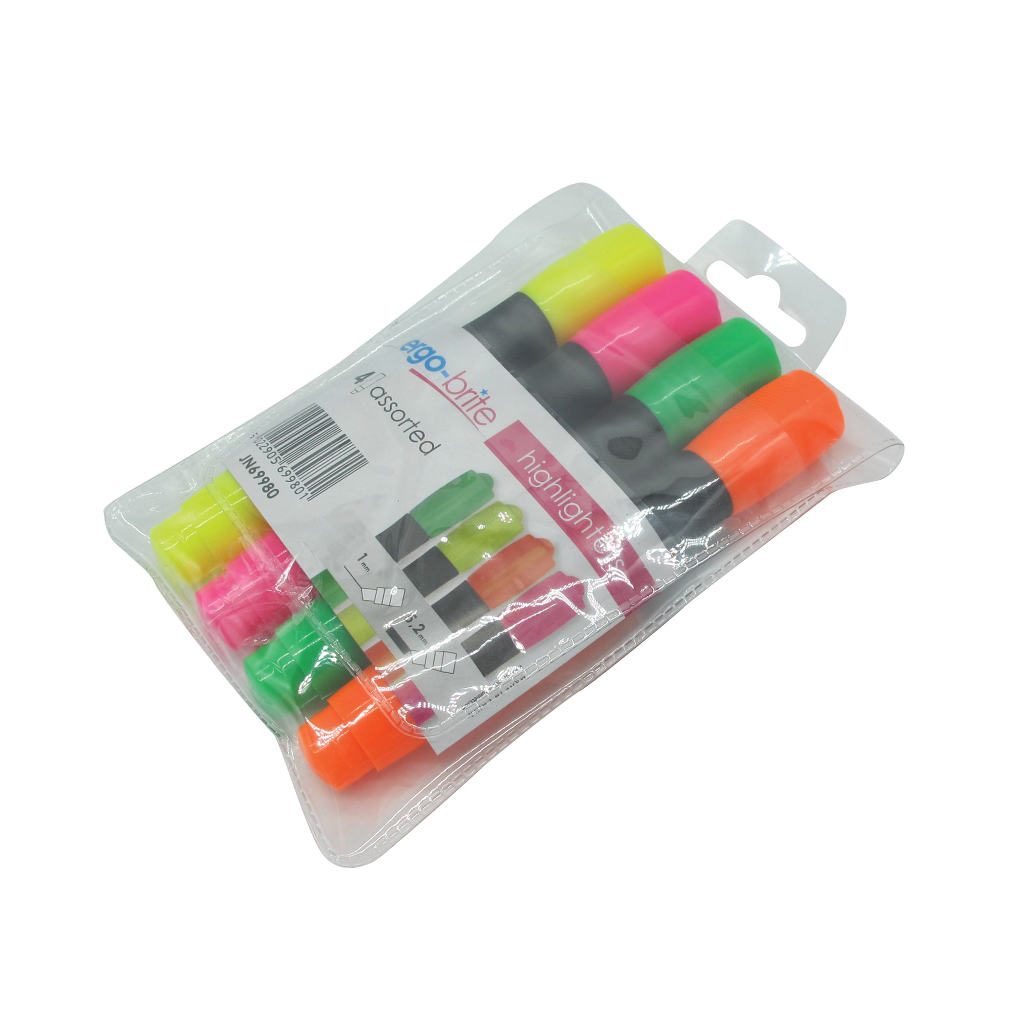 5 STAR E/BRITE HIGHLIGHTERS ASST PK4