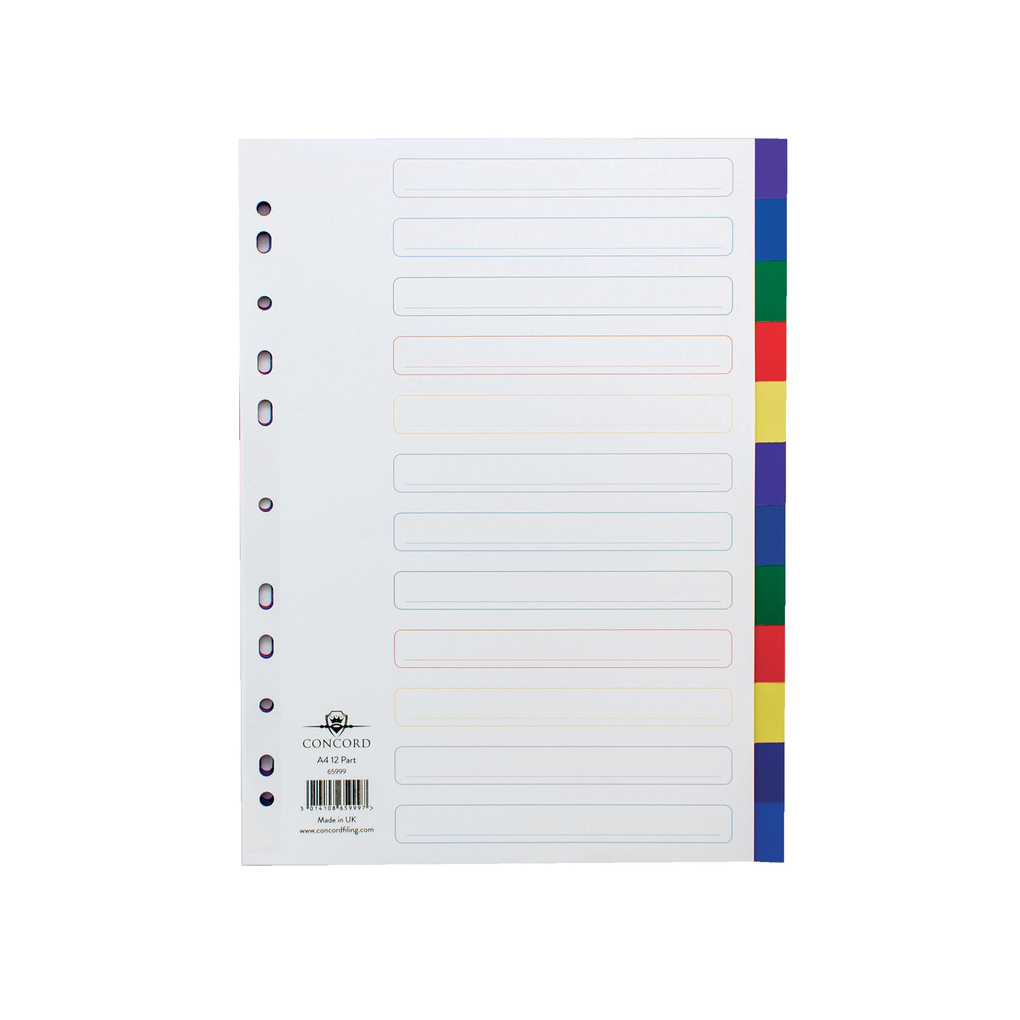 CONCORD DIVIDER A4 12PT PLASTIC