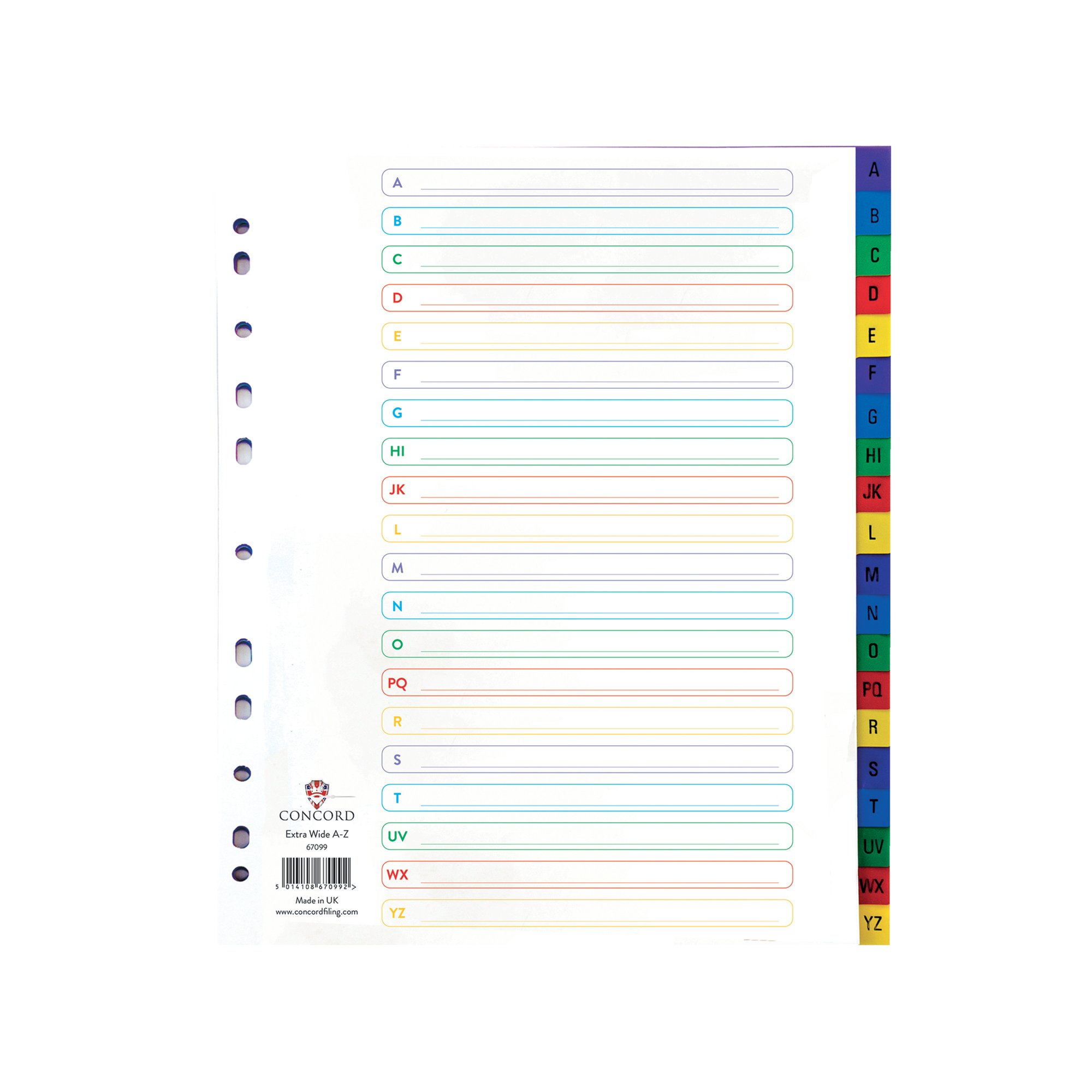 CONCORD INDEX A-Z A4 EW PP MCOL