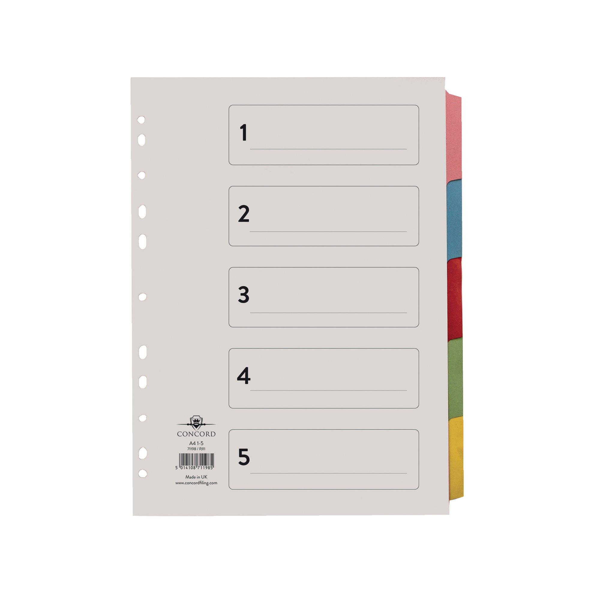 CONCORD DVDR 5-PART A4 MCOL TABS
