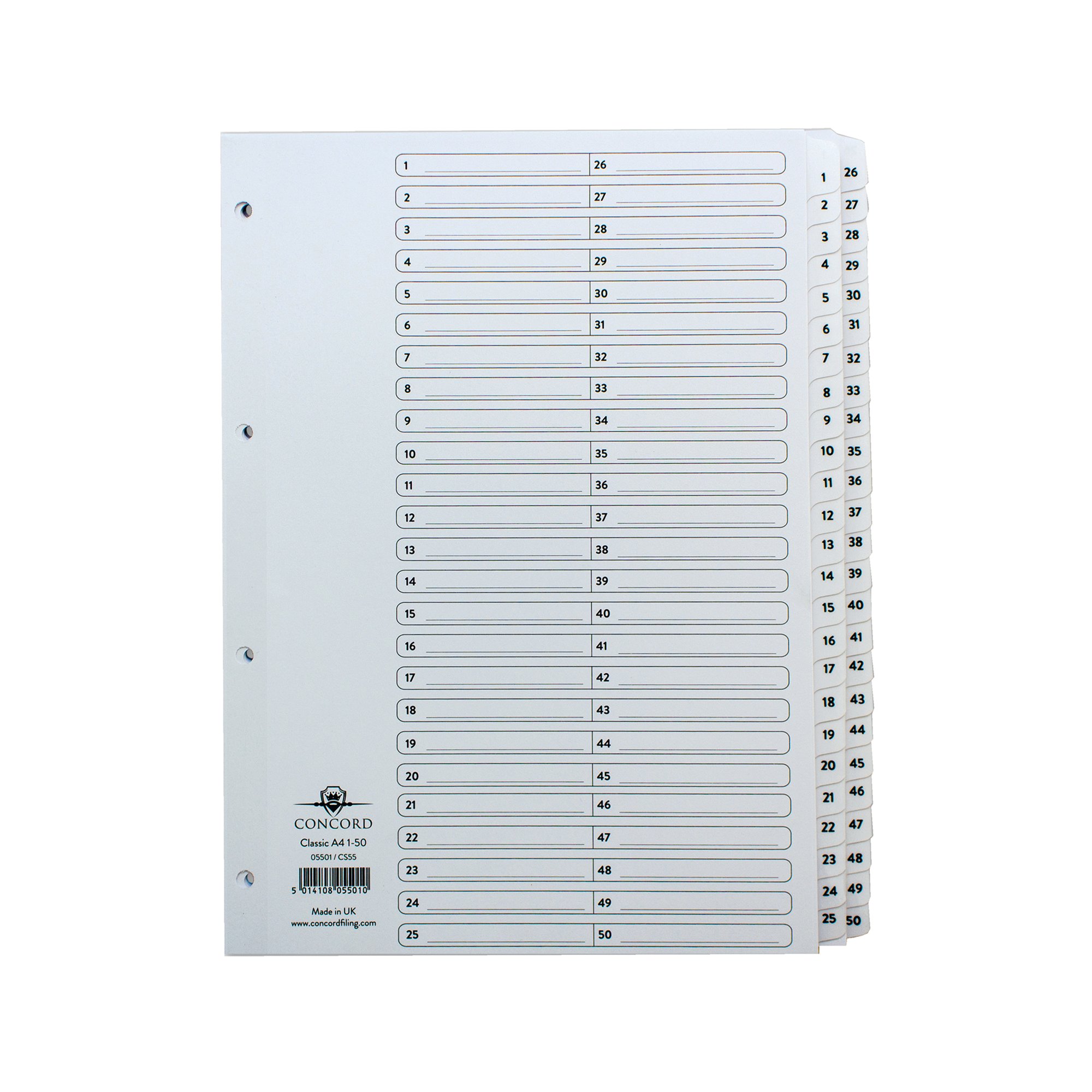 CONCORD CLASSIC INDEX 1-50 A4 WHT