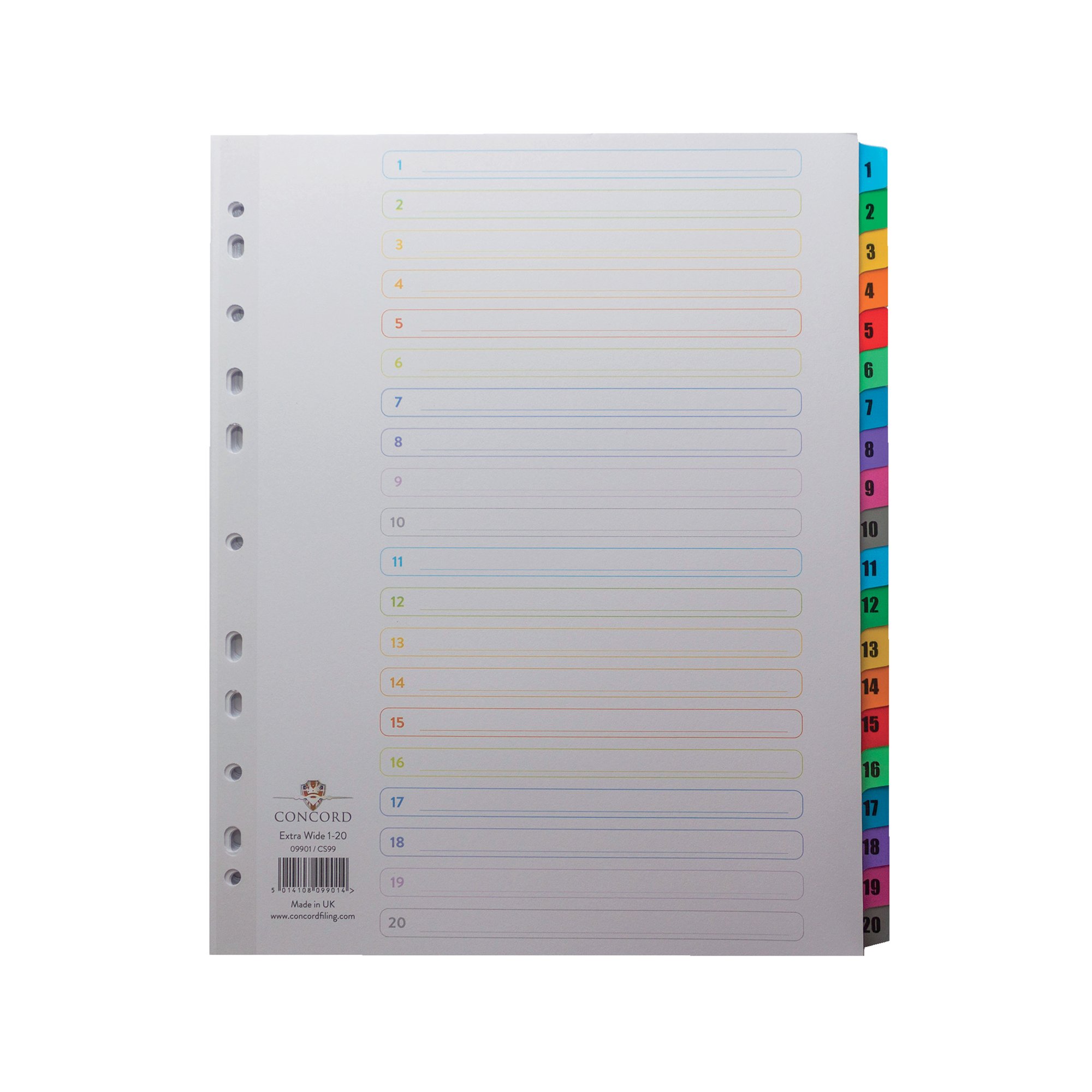 CONCORD INDEX 1-20 A4 EW MULTICOLOUR