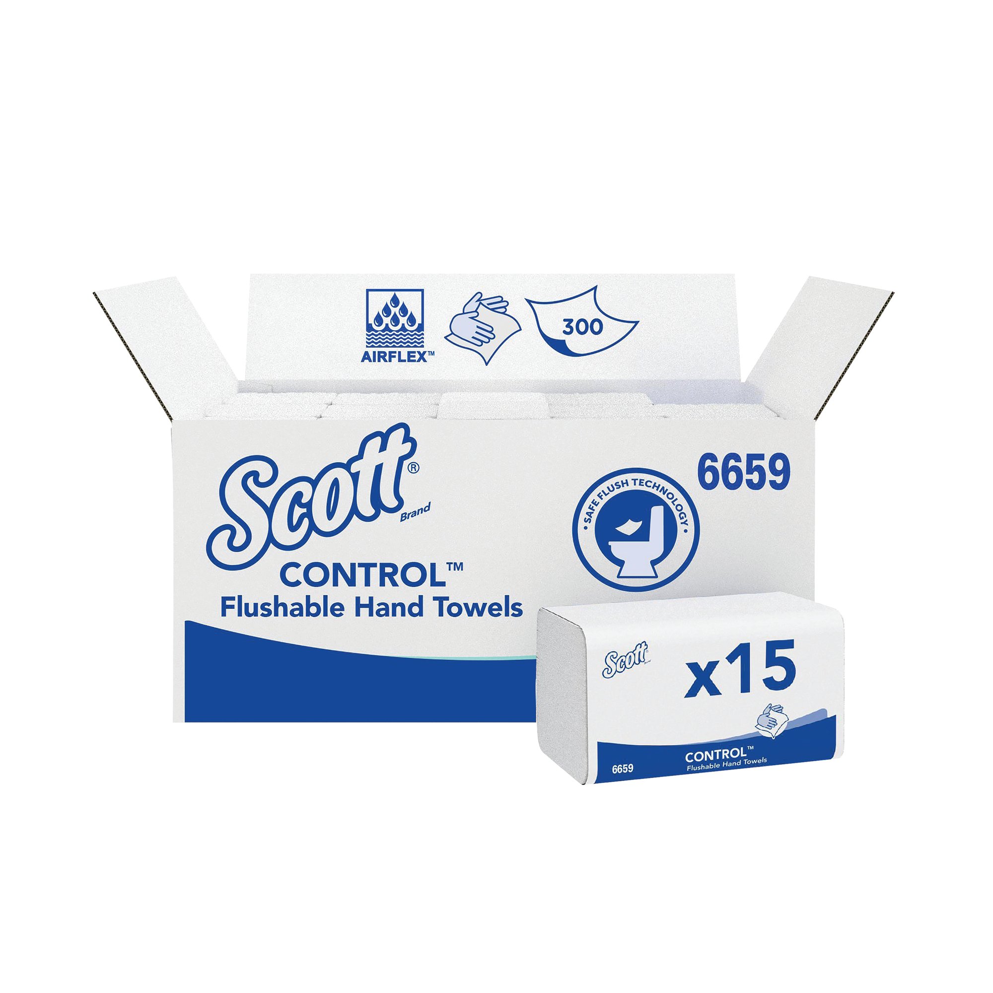 KC SCOTT HAND TOWELS WHITE PK15