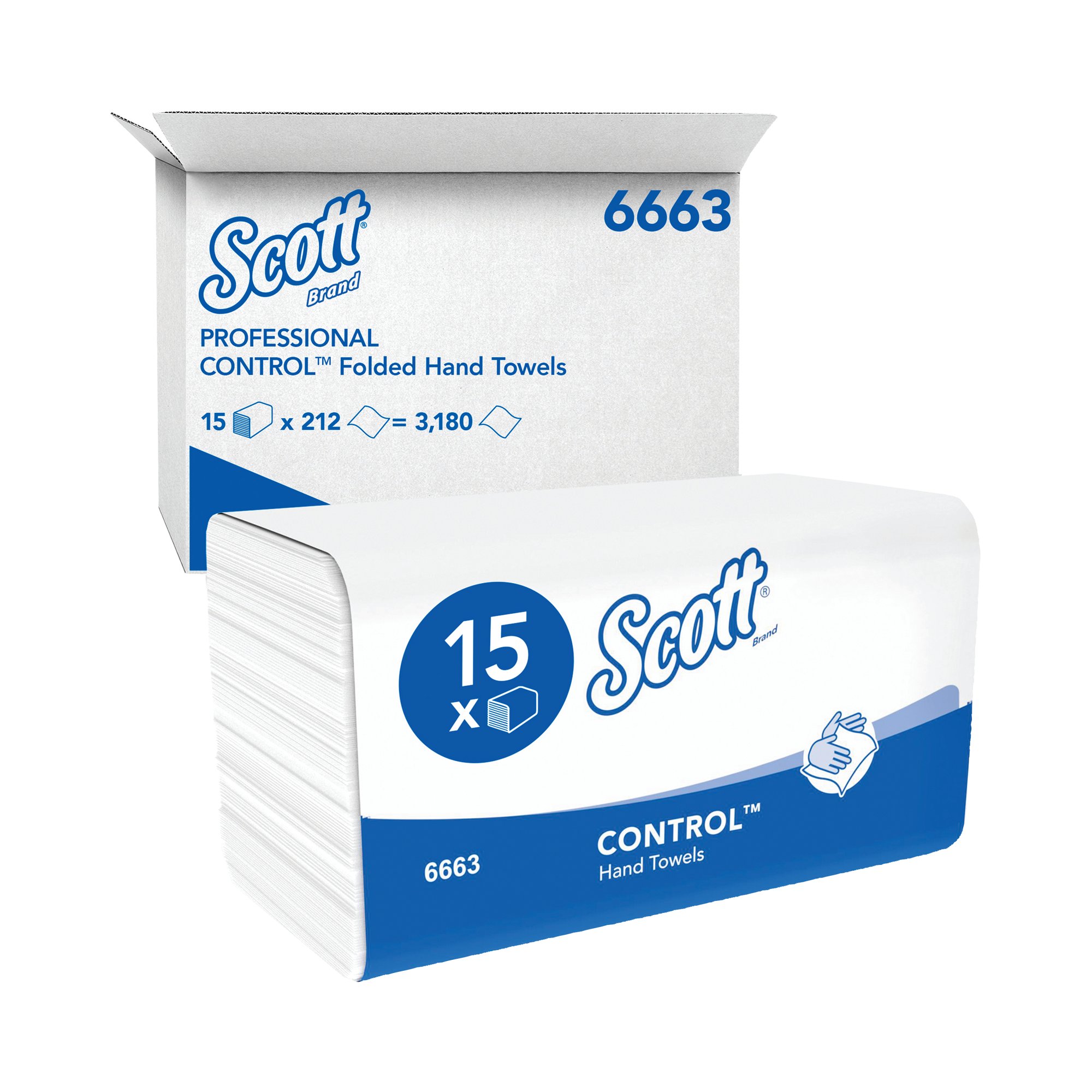 SCOTT PERFORM HAND TOWEL 1PLY WHITE