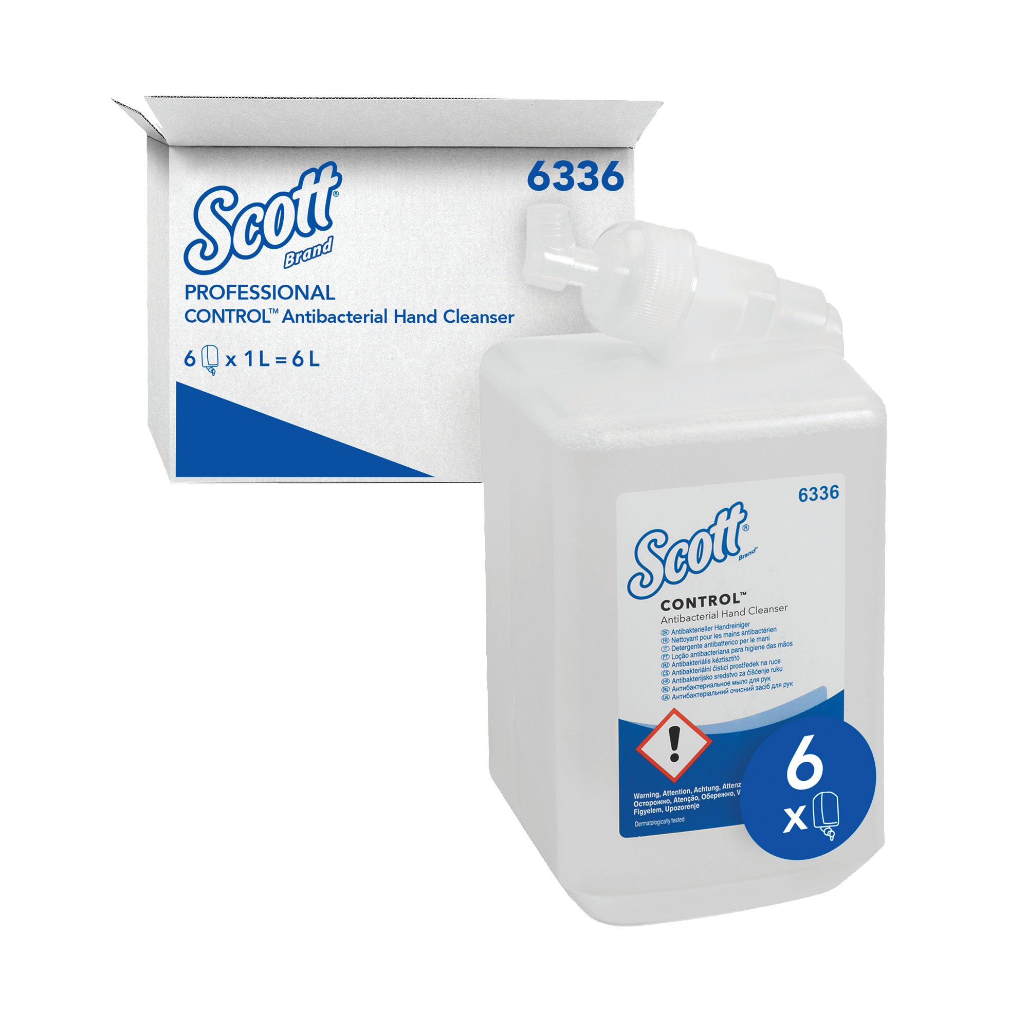 SCOTT ANTIBAC HAND SOAP RFL 1L PK6