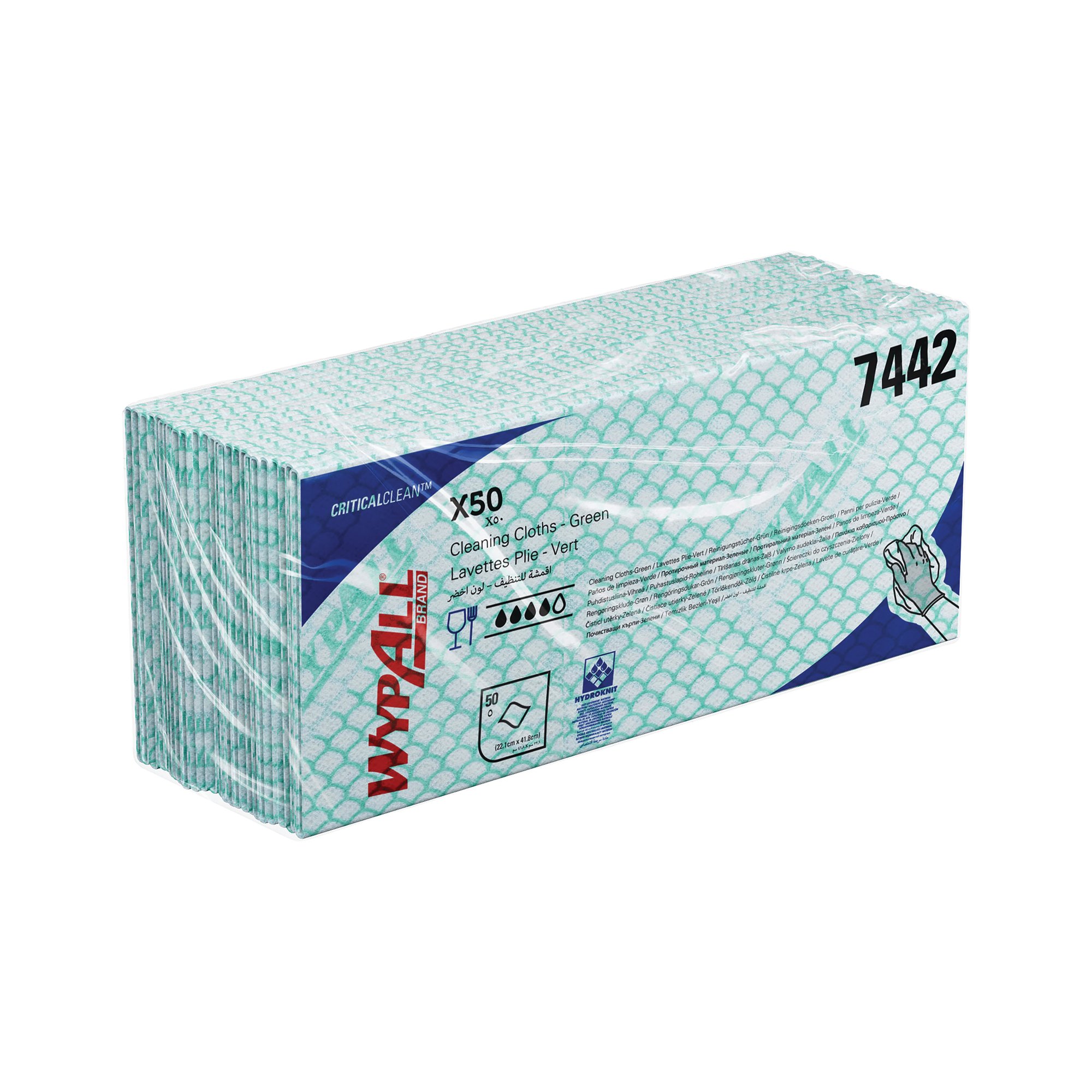 WYPALL X50 CLEANING CLOTHS GRN PK50