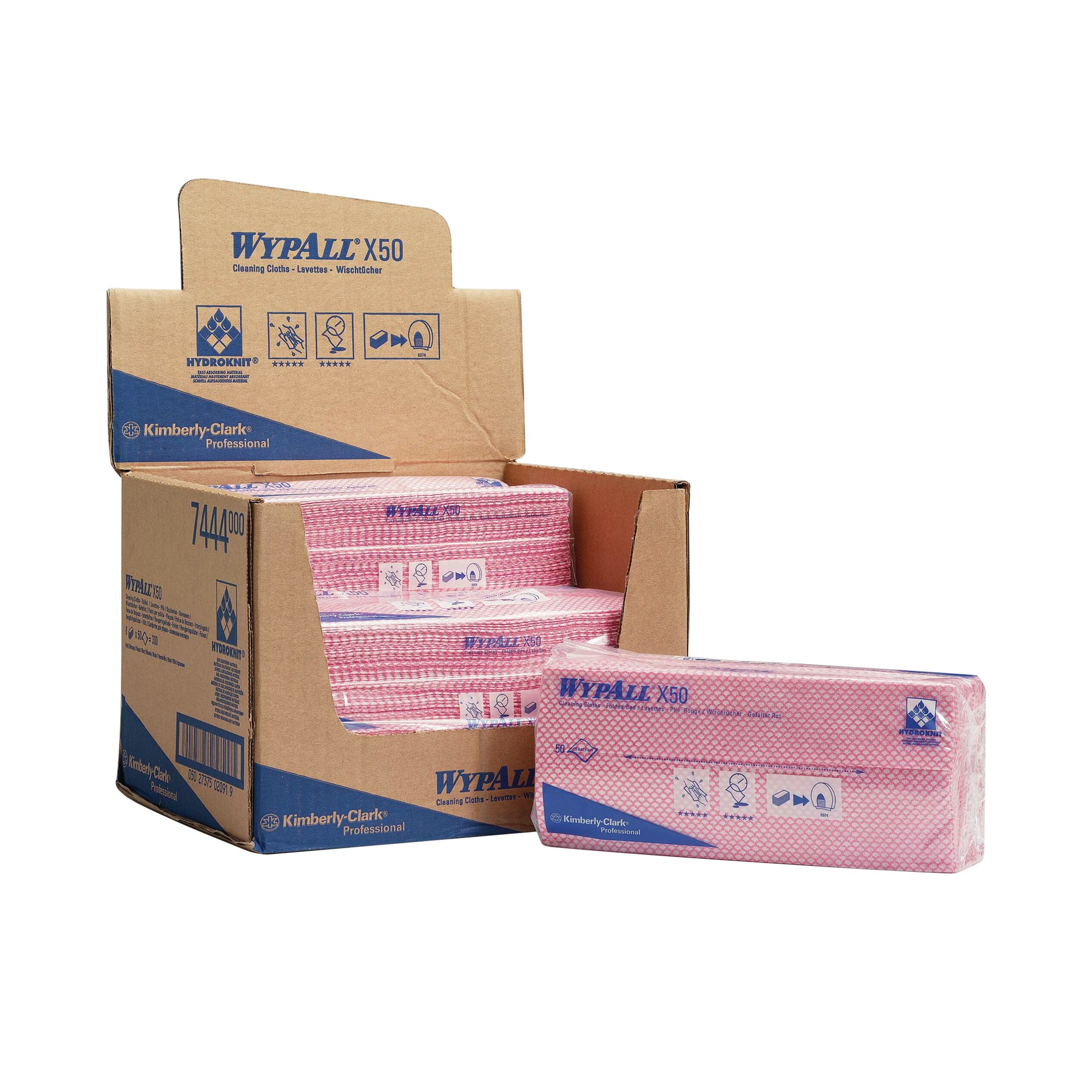 WYPALL X50 CLEANING CLOTHS RED PK50