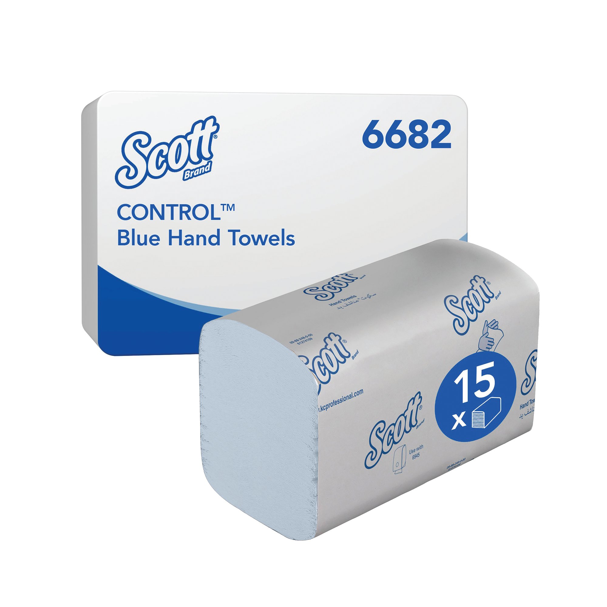 SCOTT CNTL V FOLD TWL 1 PLY BLU PK15