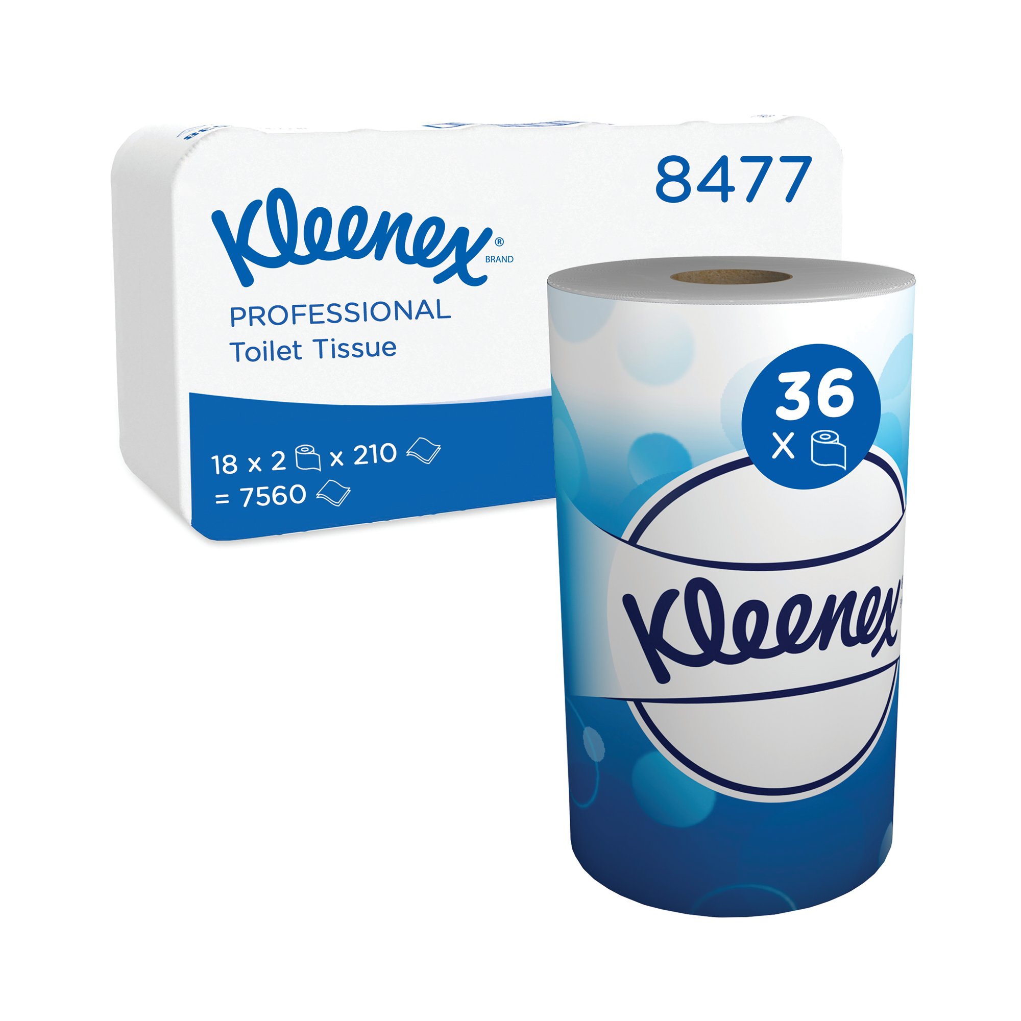 PAPER WC ROLL X210 2X18 WHT PK36