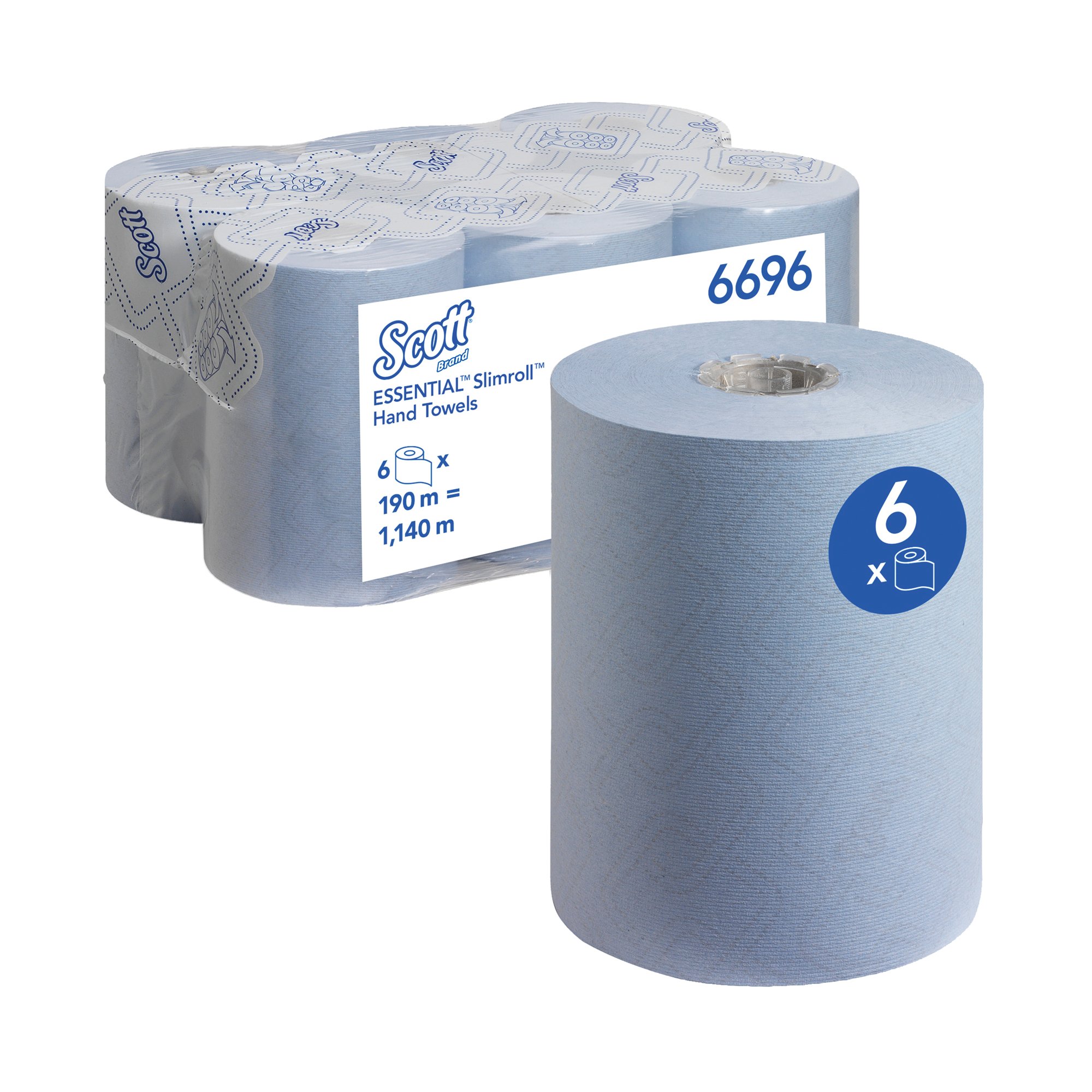 SCOTT SLIMROLL 1 PLY BLUE 190M PK6