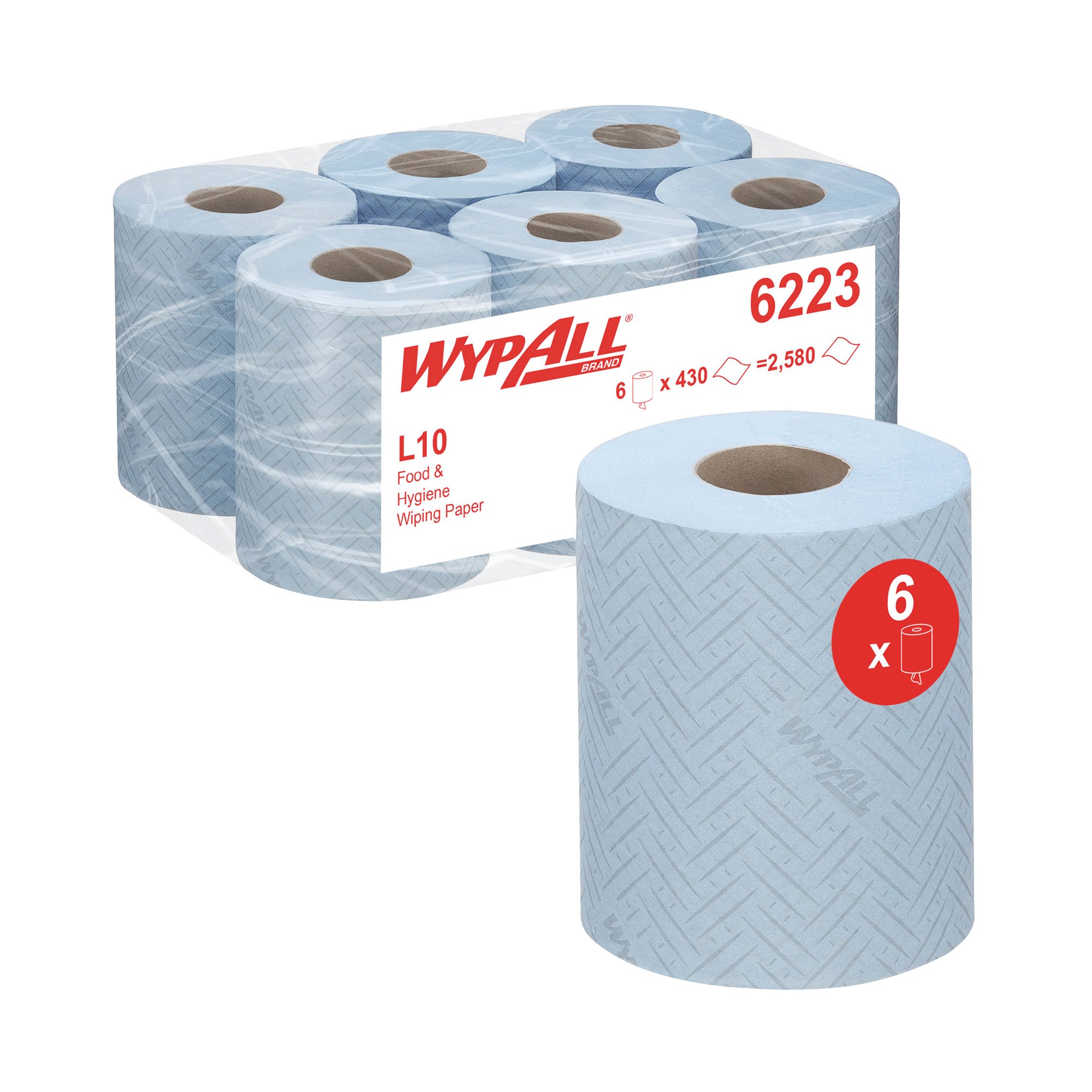 WYPALL L10 CF ROLL 1PLY BLU PK6 6223