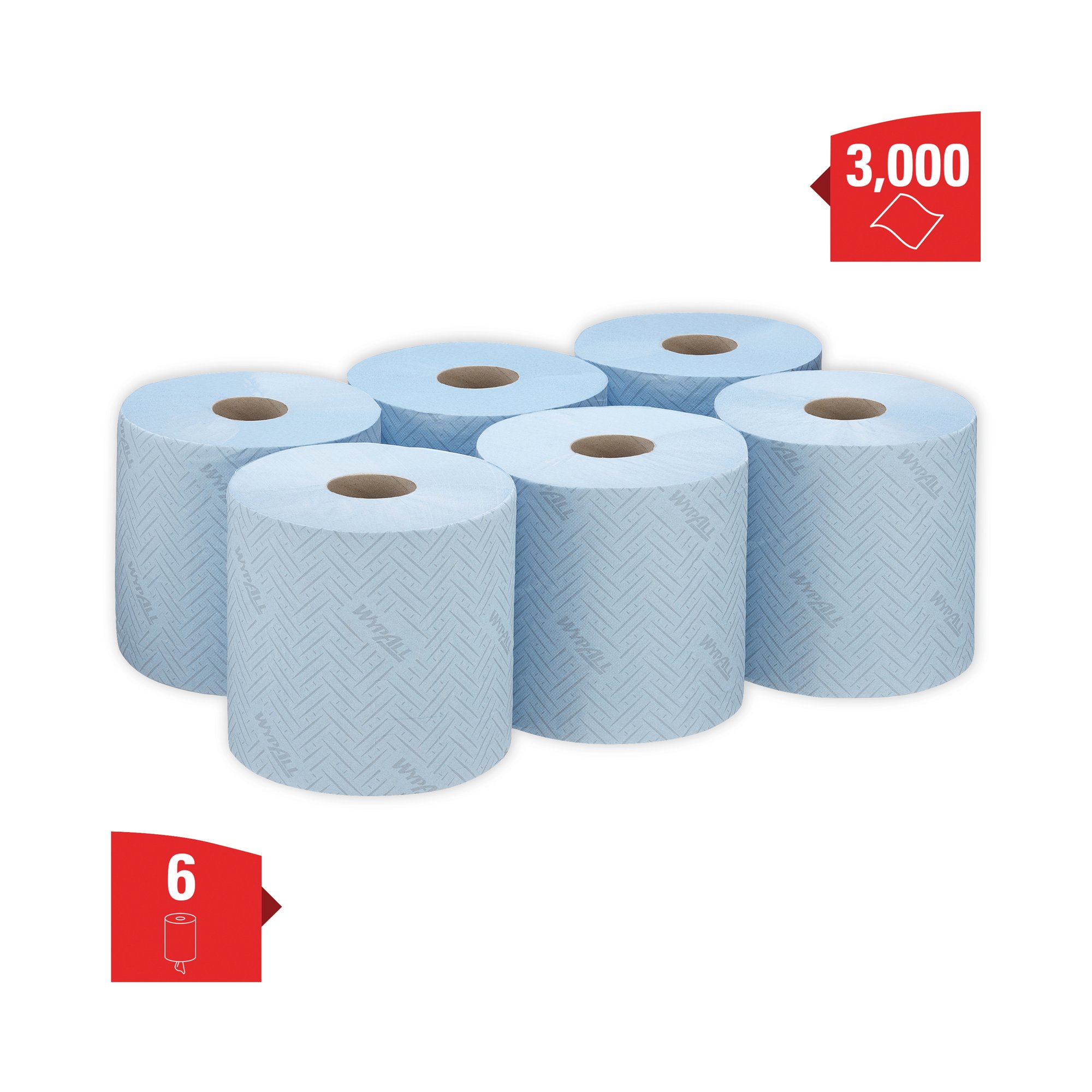 WYPALL L10 WIPER ROLL 500/SHT BLU P6