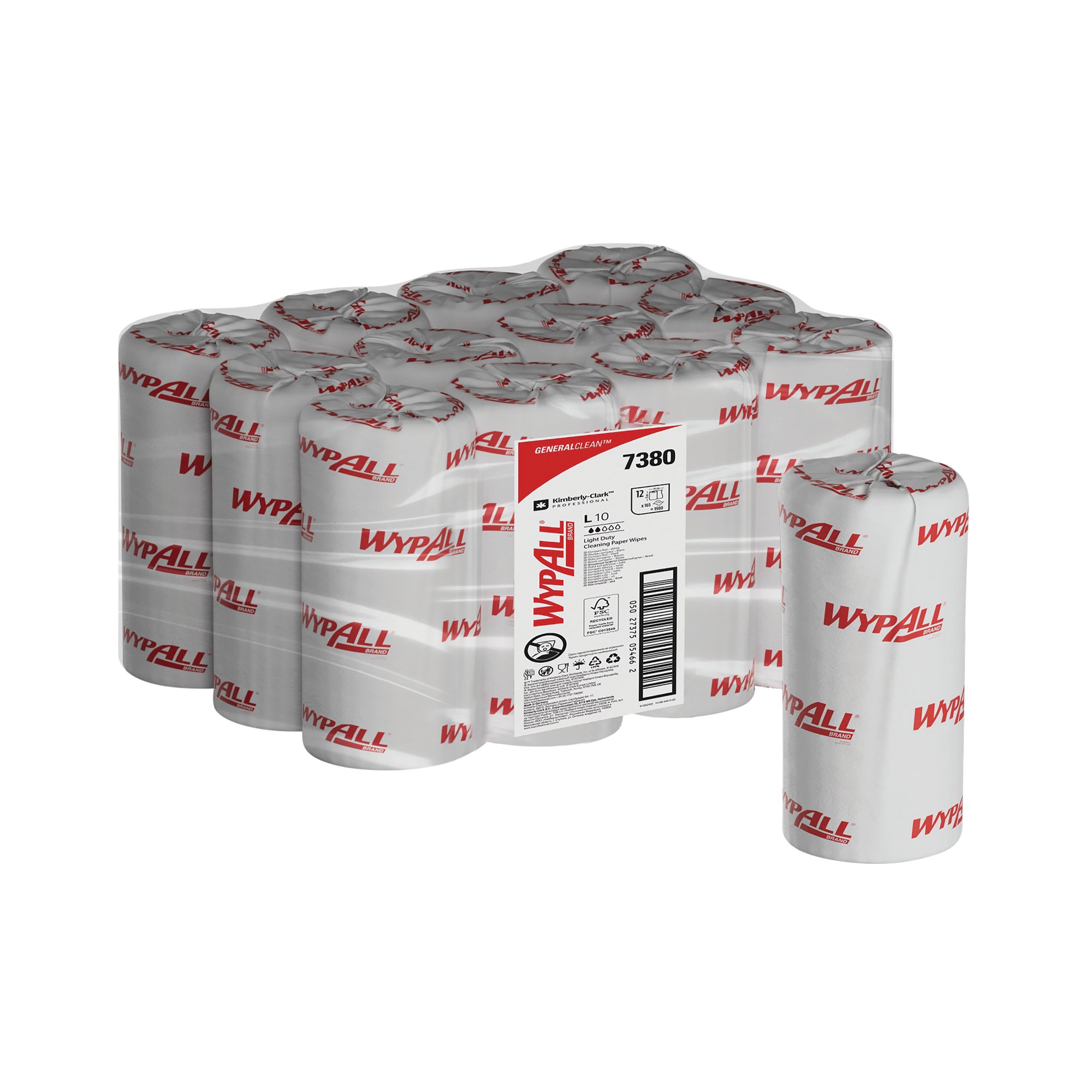 WYPALL L10 LIGHT PAPER WIPE WHT PK12