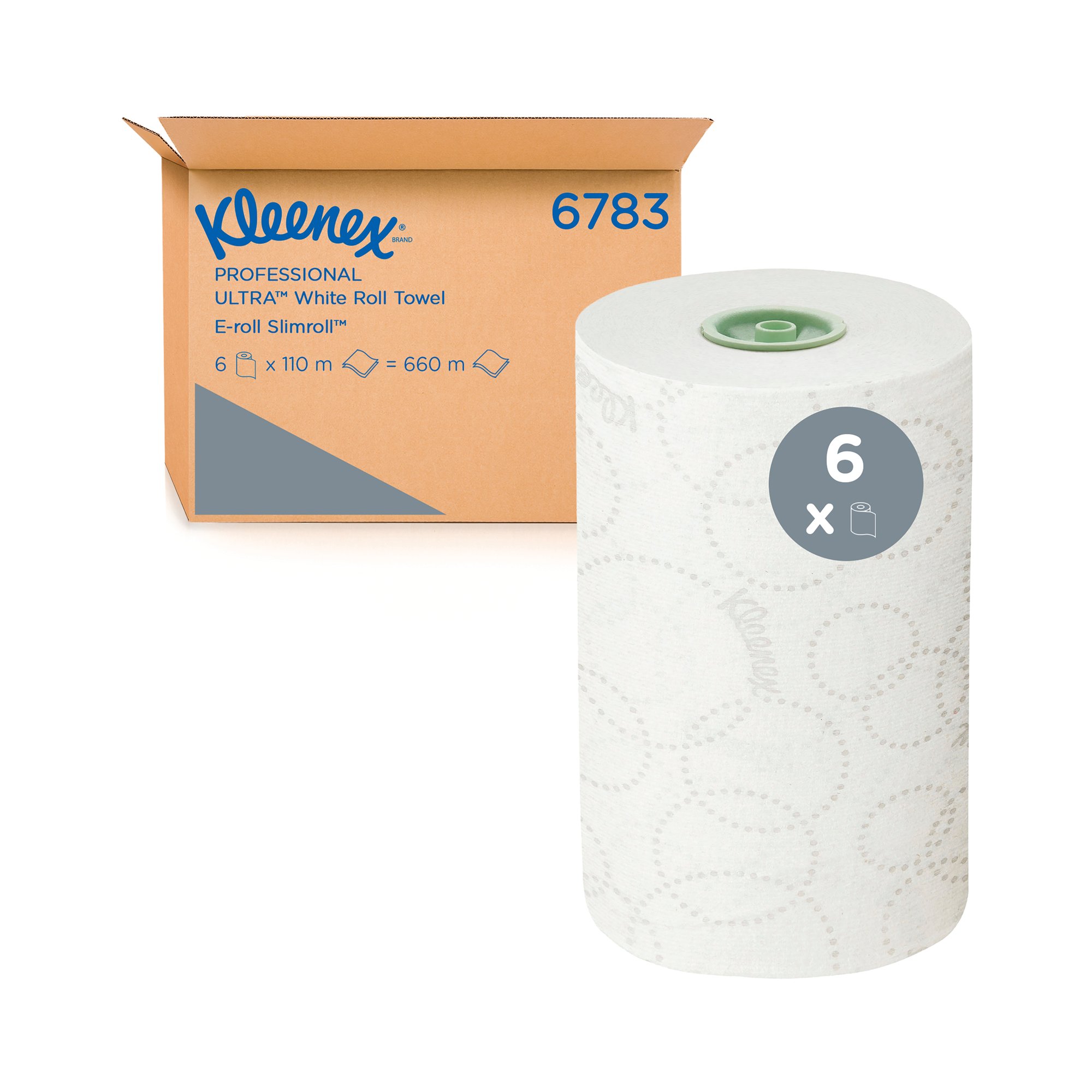 KLEENEX 2PLY H/TWL SLIM E-RLL WHT P6