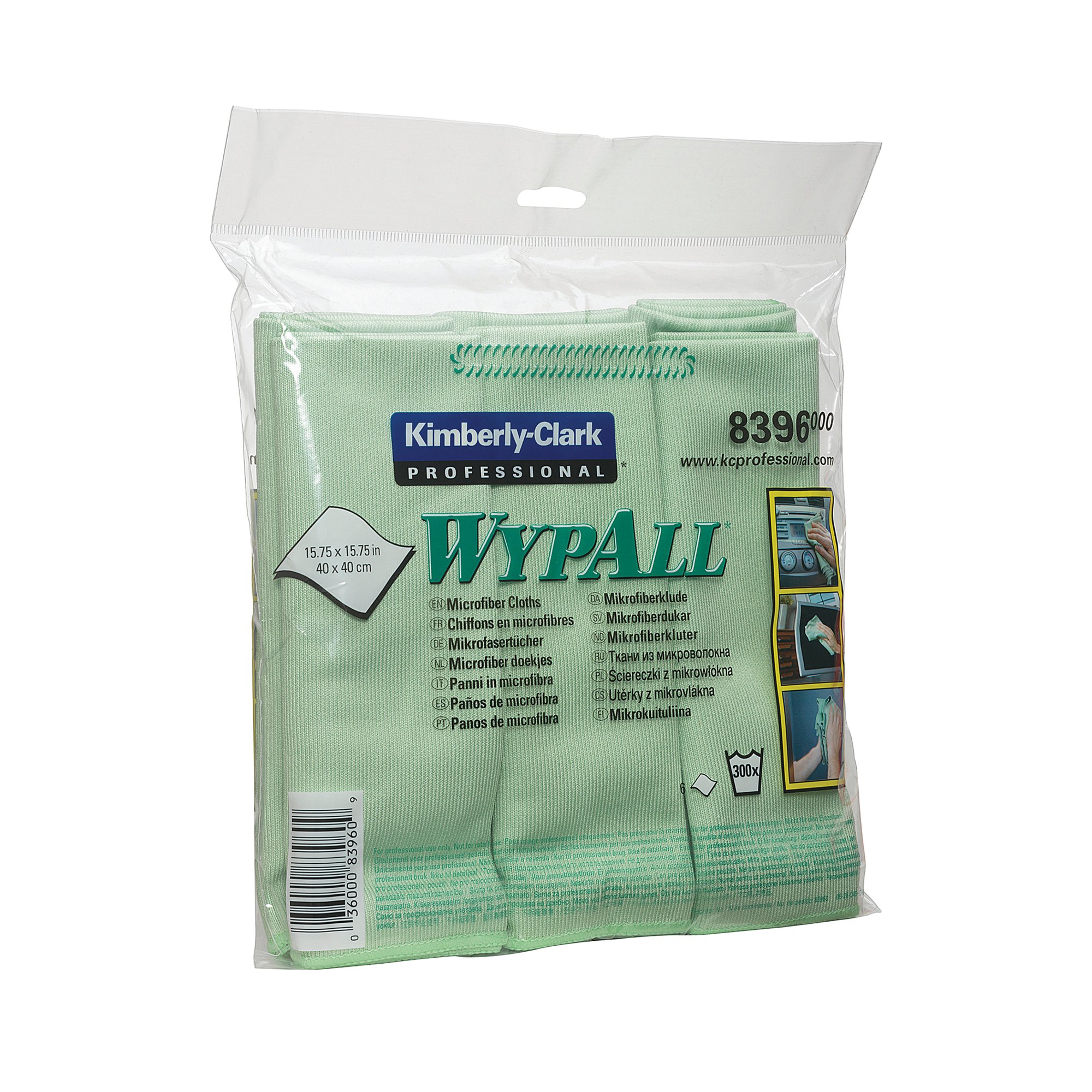 WYPALL MICROFIBRE CLOTH GRN PK6 8396