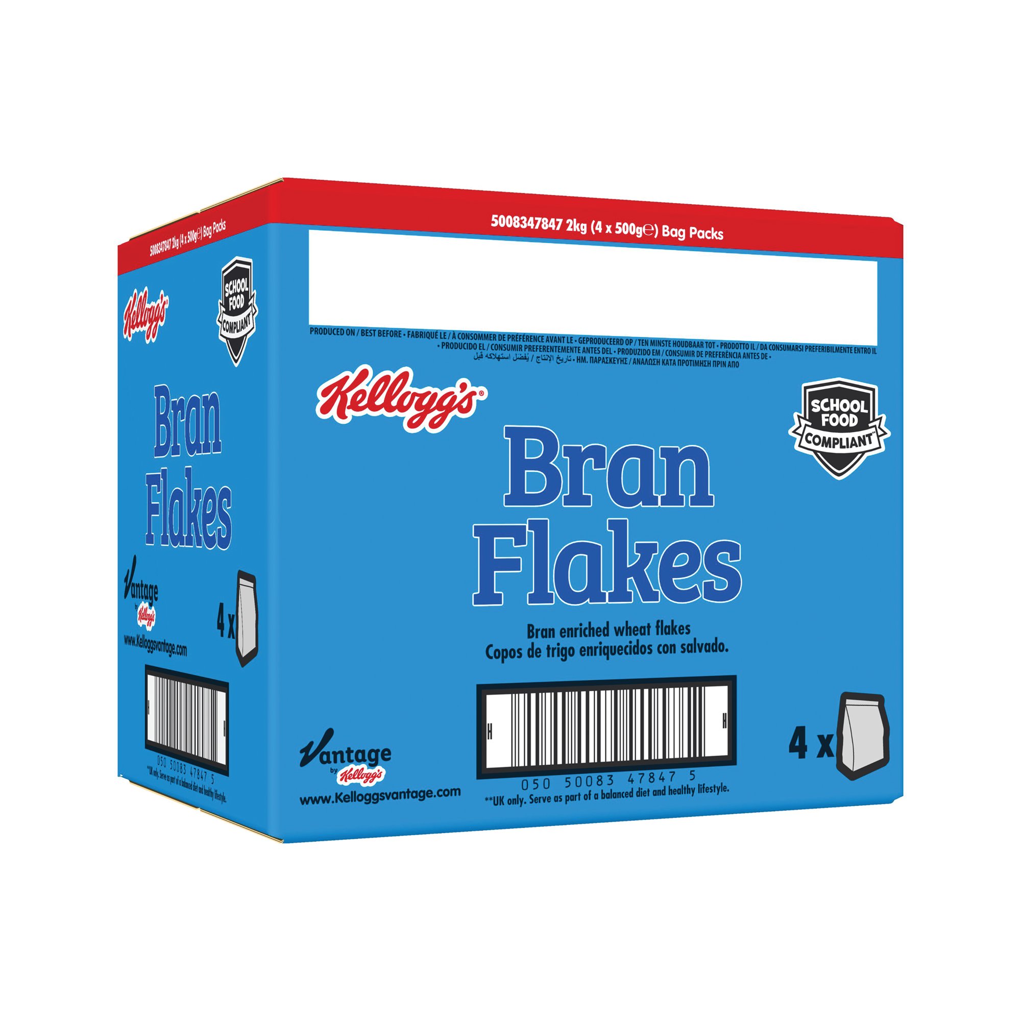 KELLOGGS BRAN FLAKES BAG 500G PK4